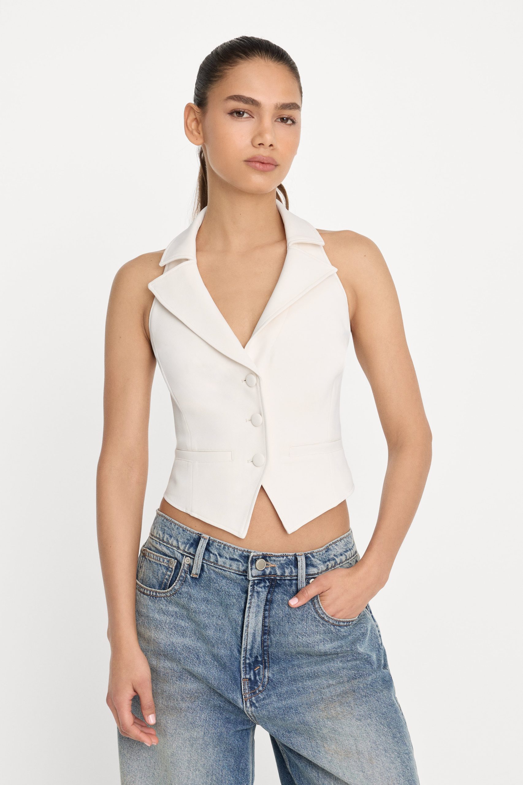 LUXE SUITING HALTER VEST | SOFT SHELL SOFT SHELL / 5XL