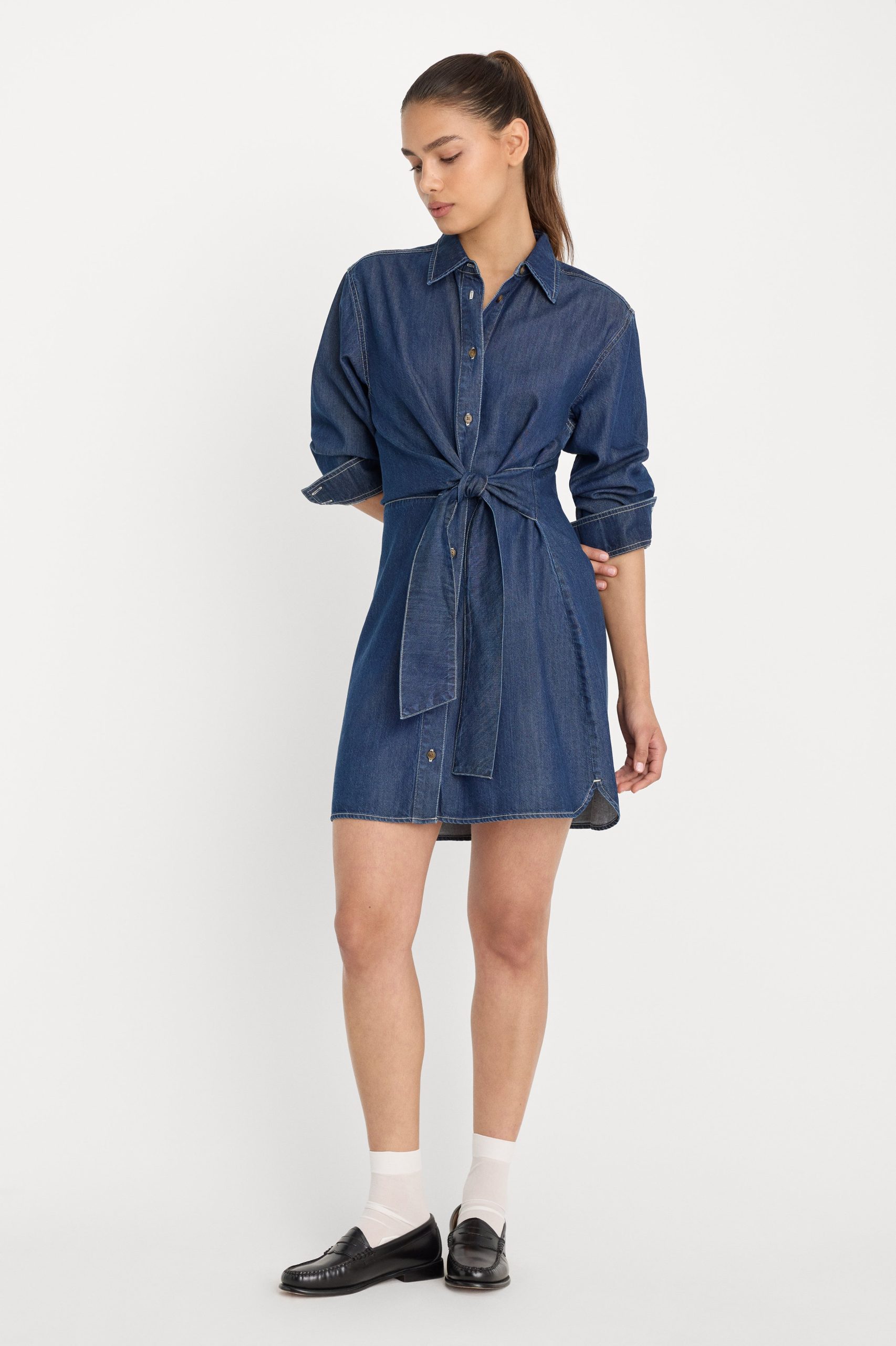 DENIM WRAP SHIRT DRESS | INDIGO1187 INDIGO1187 / 3XL