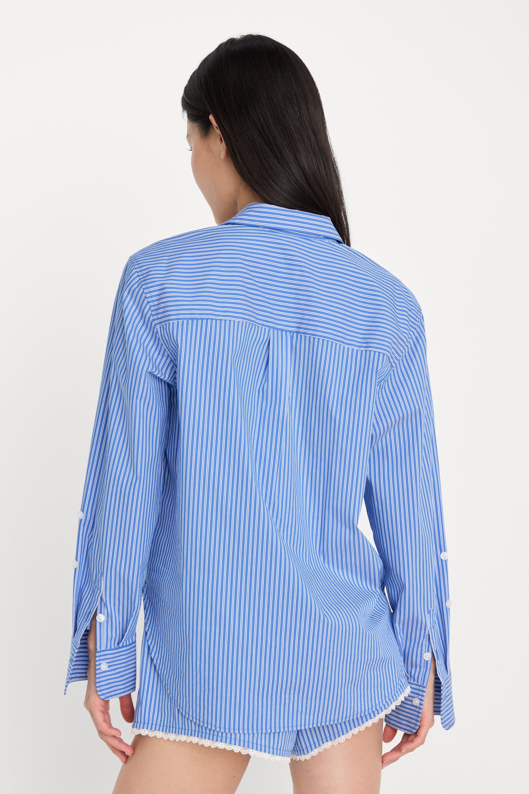 POPLIN CLASSIC BOXY SHIRT | BLUE & WHITE STRIPE