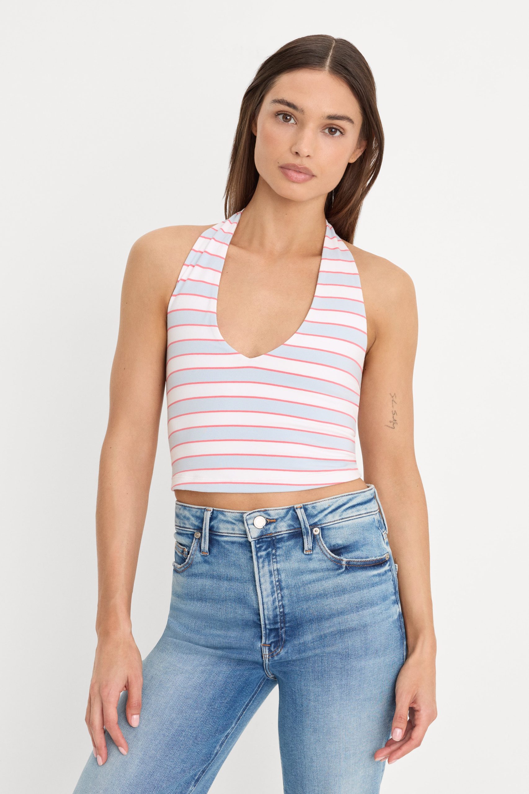 THE HALTER TANK | SKY STRIPE SKY STRIPE / 3XL