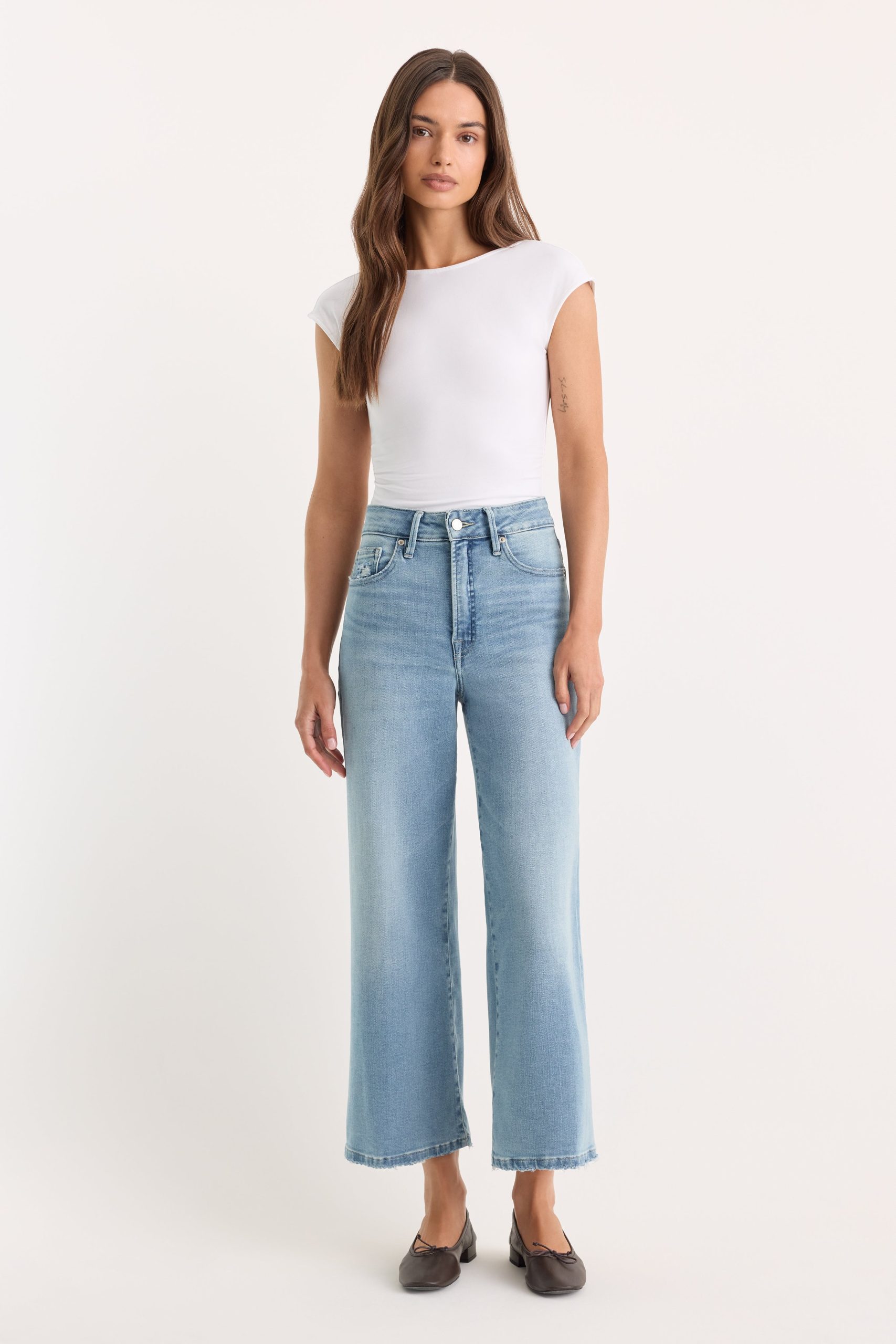 SOFT TECH GOOD WAIST PALAZZO CROPPED JEANS | INDIGO1225 INDIGO1225 / 32 Plus
