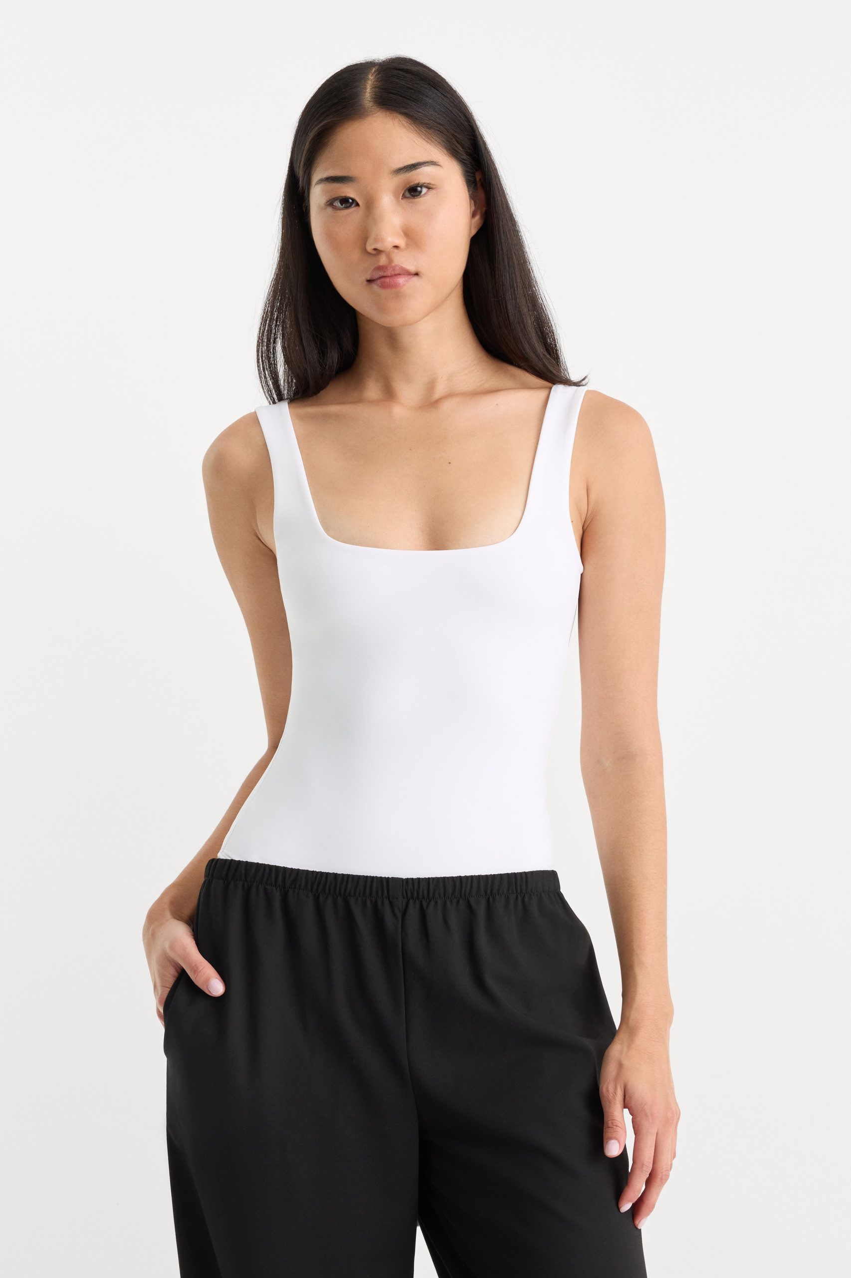 SCULPTING MODERN TANK BODYSUIT | WHITE001 WHITE001 / 5XL