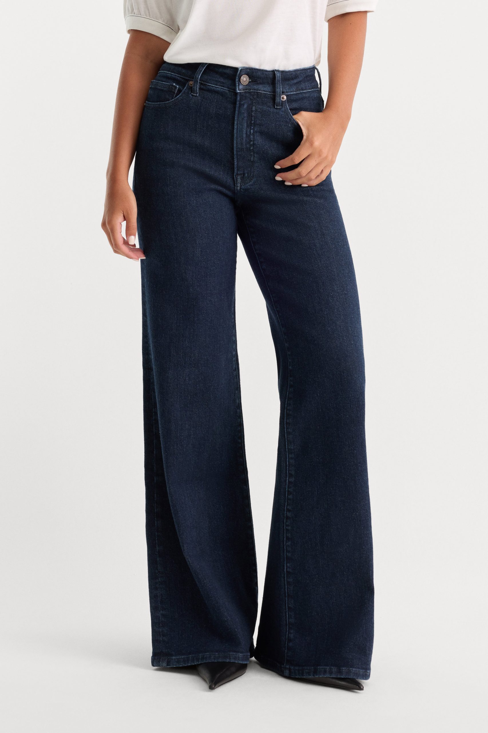 GOOD WAIST PALAZZO JEANS | INDIGO1153