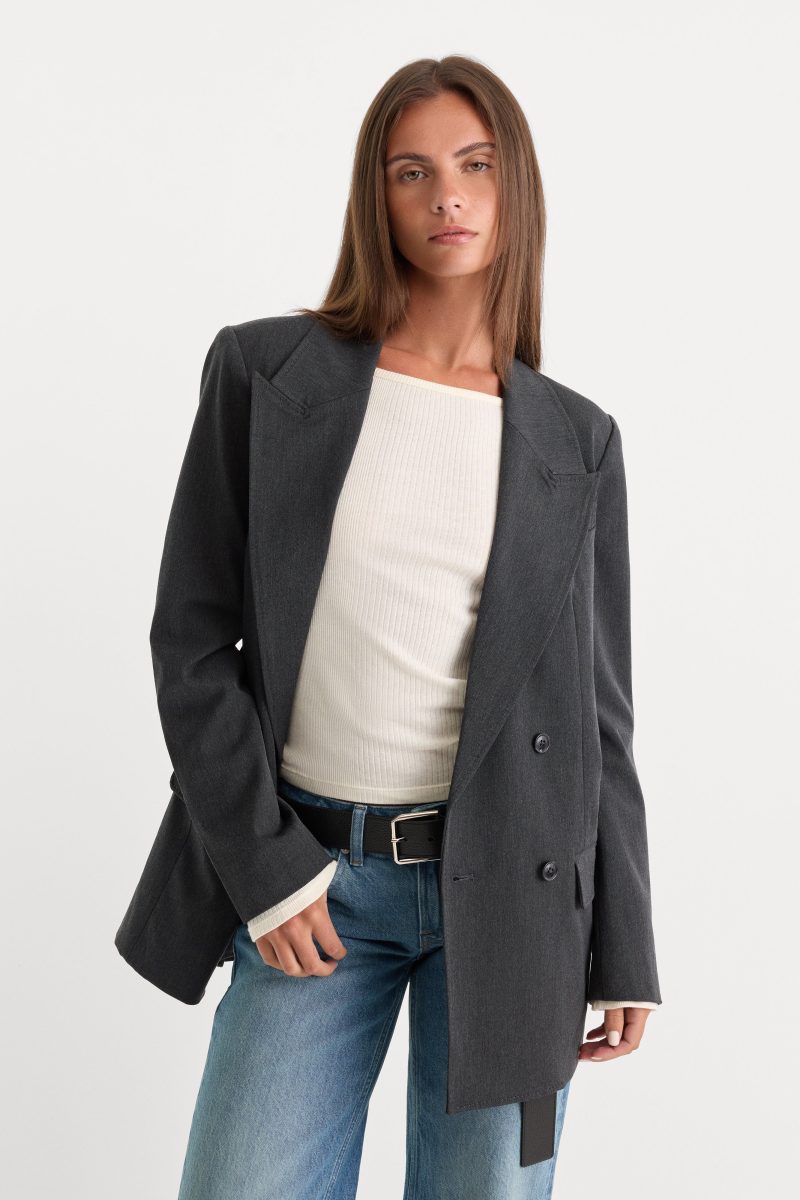 ESSENTIAL SUITING OVERSIZED DOUBLE BREASTED BLAZER