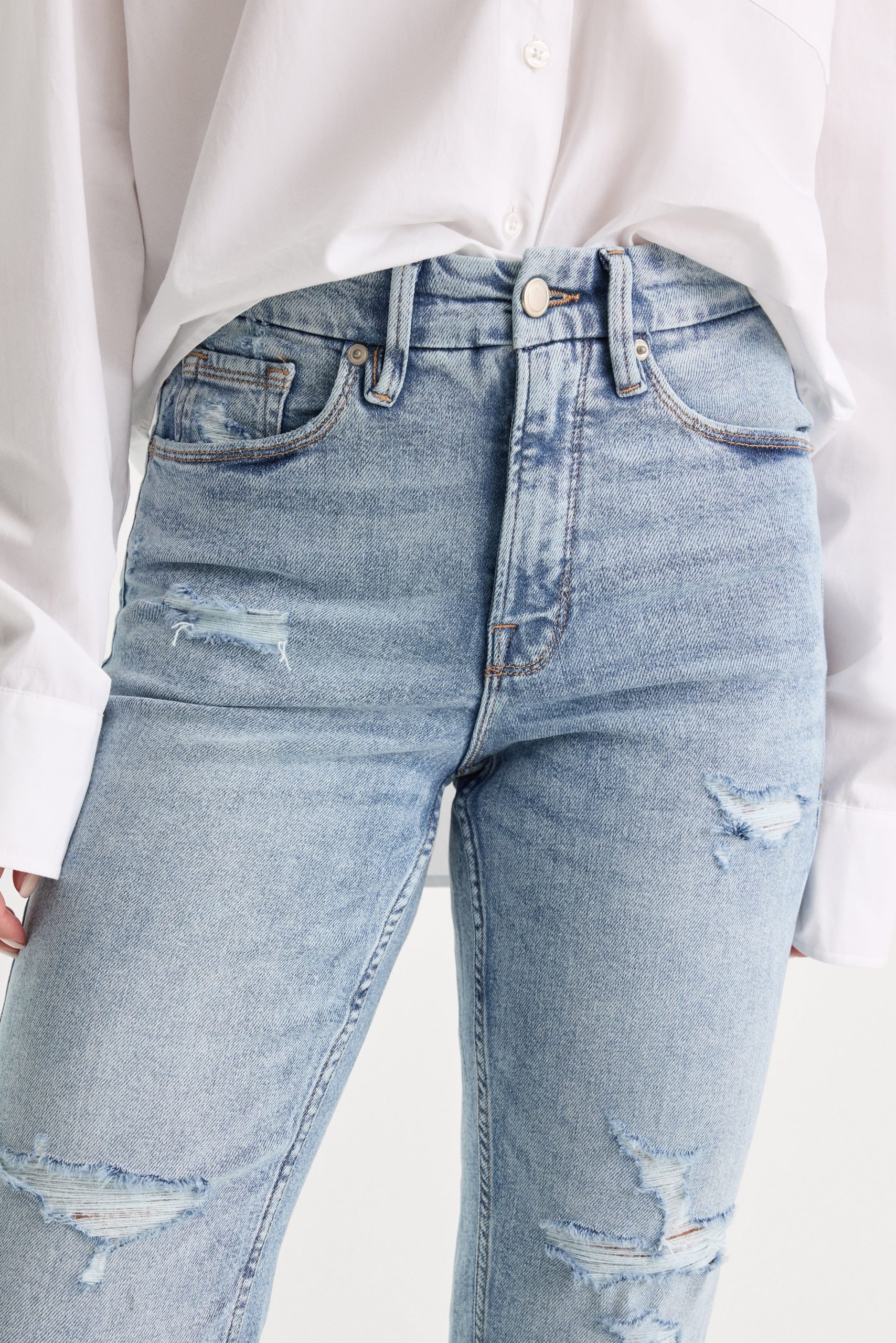 GOOD ICON STRAIGHT ANKLE JEANS | INDIGO1078