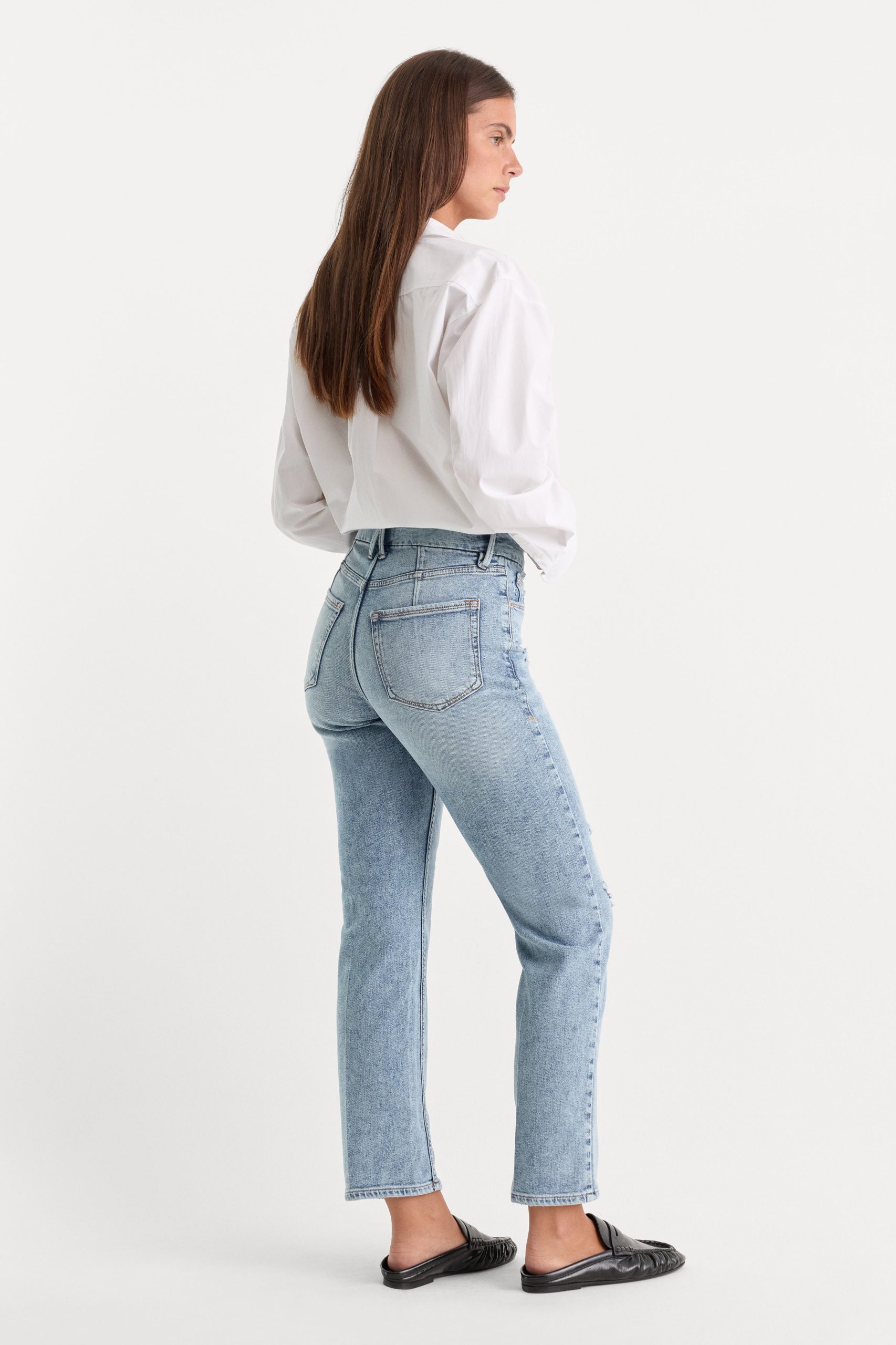 GOOD ICON STRAIGHT ANKLE JEANS | INDIGO1078
