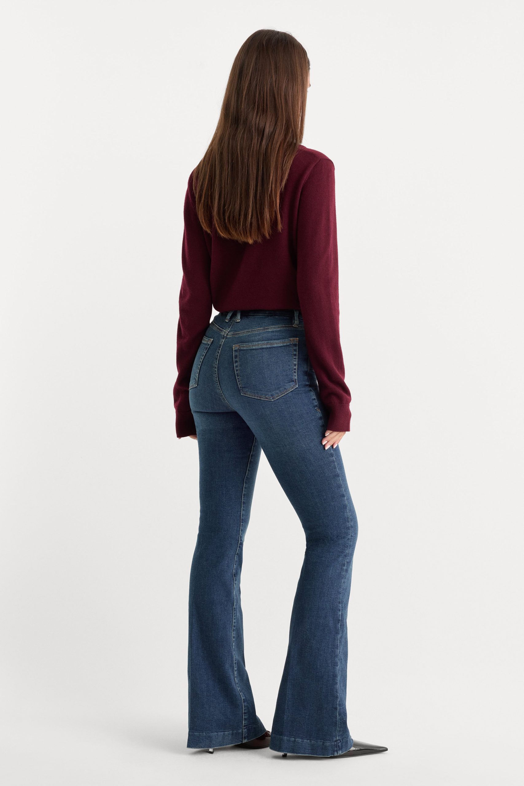 GOOD LEGS FLARE JEANS LONG | BLUE004