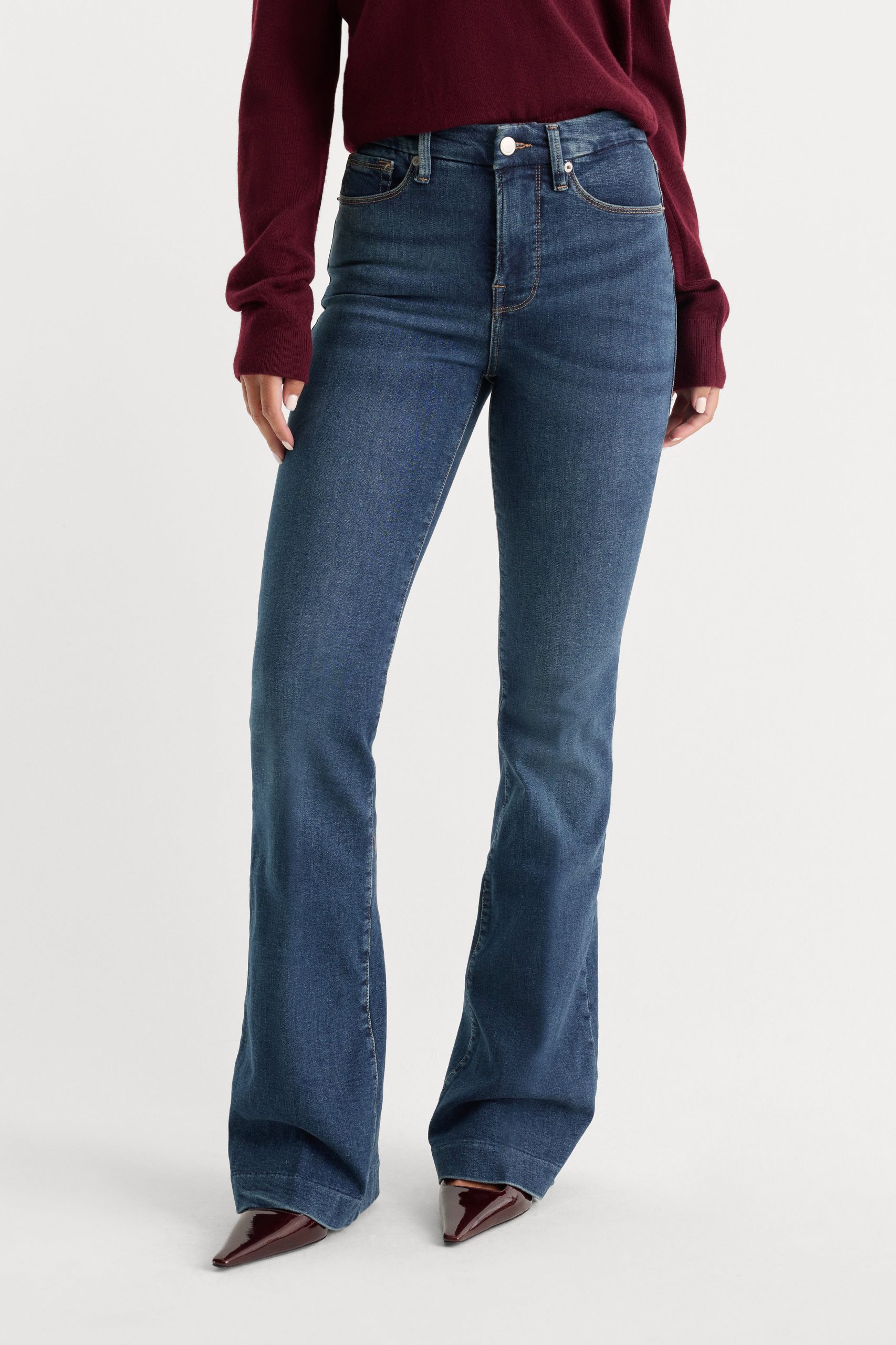 GOOD LEGS FLARE JEANS LONG | BLUE004