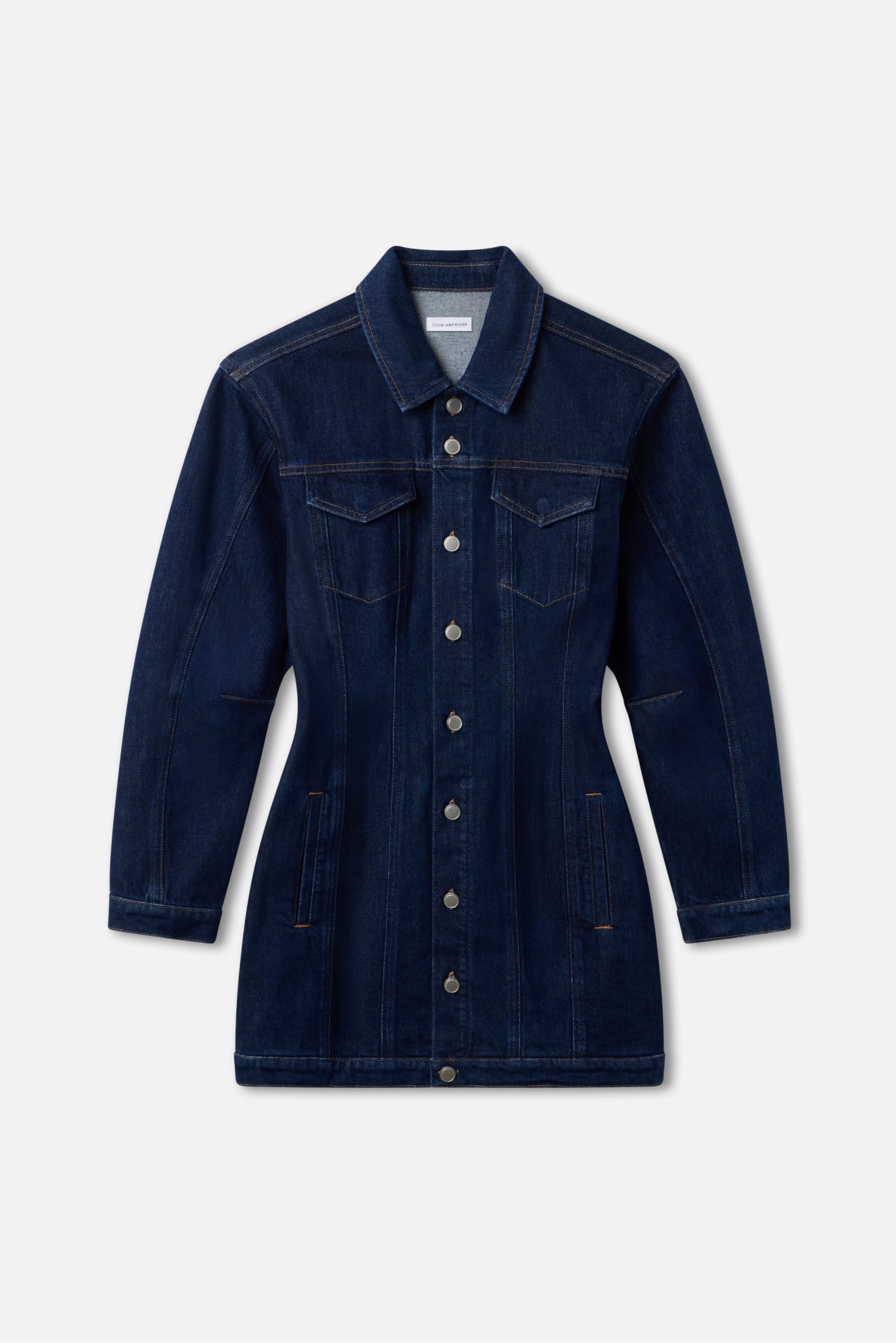 BARREL LONG SLEEVE MINI DRESS | INDIGO982