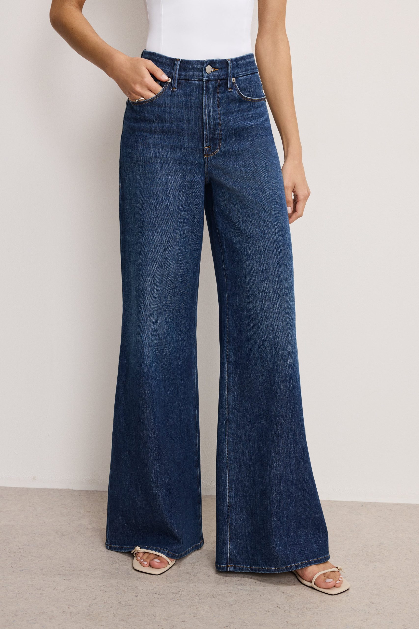 SOFT TECH GOOD WAIST PALAZZO JEANS | INDIGO977