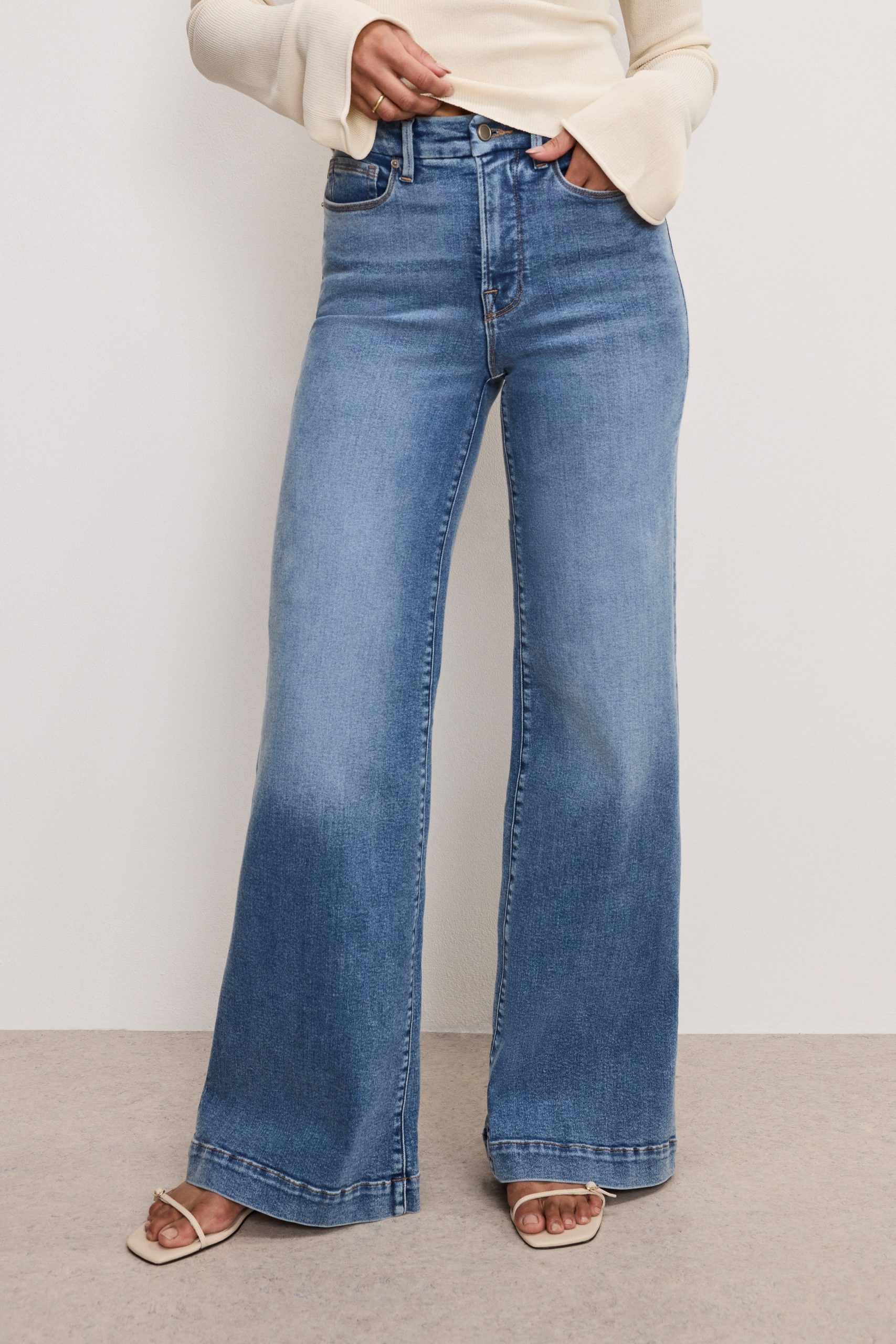 GOOD WAIST PALAZZO COMPRESSION JEANS | INDIGO837