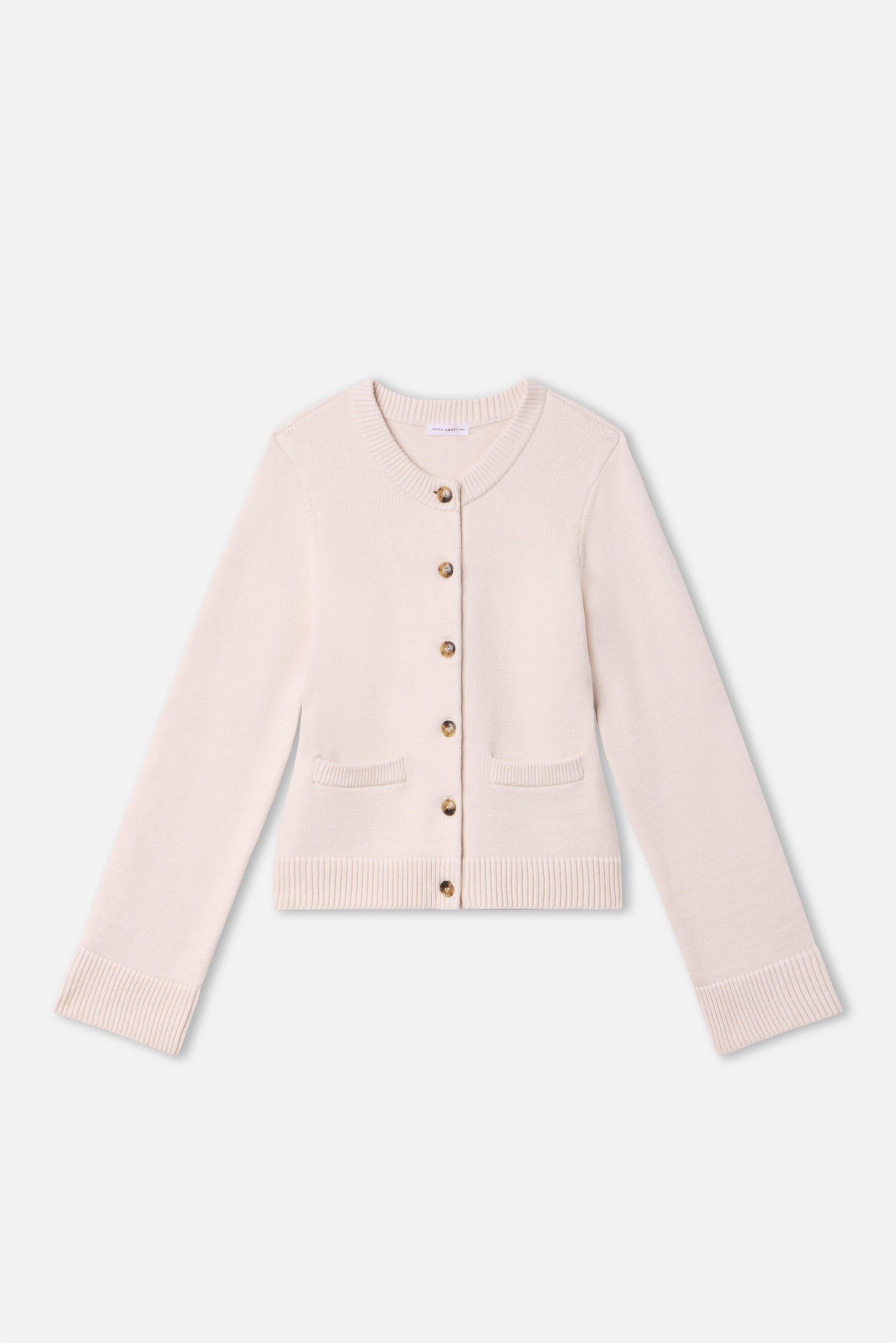 BUTTON FRONT KNIT CARDIGAN | VANILLA001