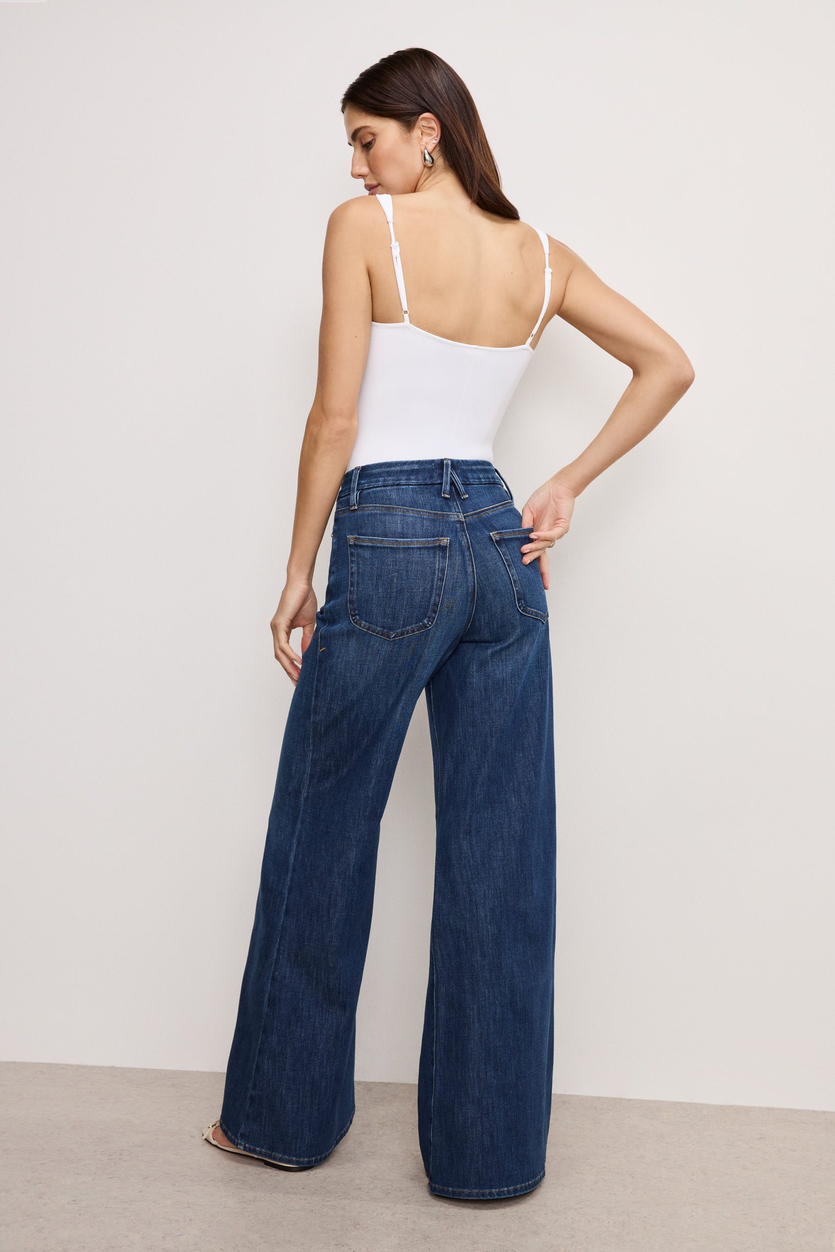 SOFT TECH GOOD WAIST PALAZZO JEANS | INDIGO977