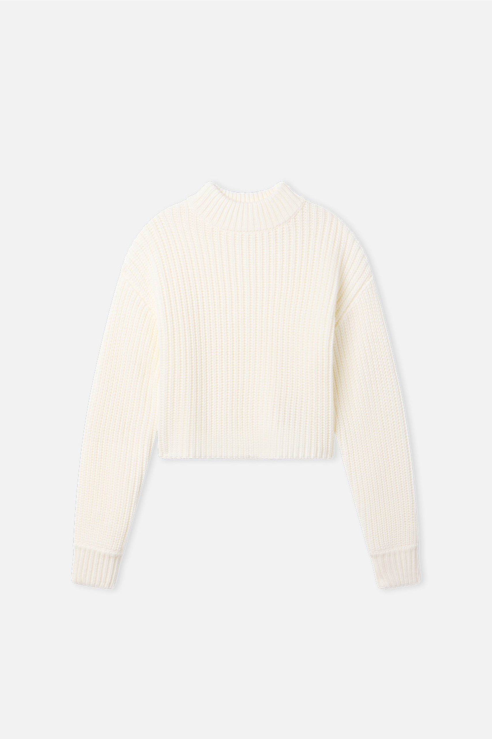 CHUNKY KNIT MOCK NECK SWEATER | IVORY003