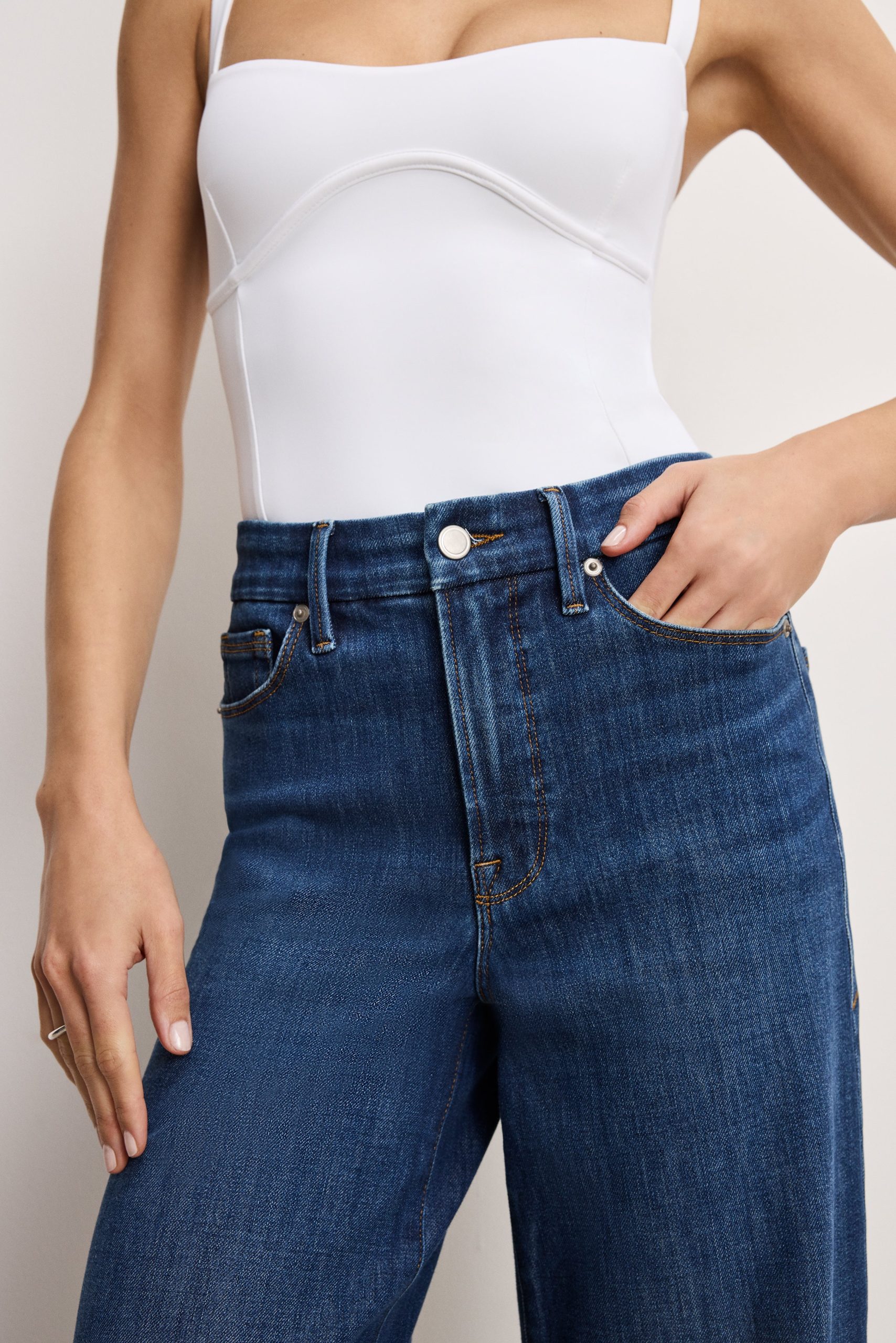 SOFT TECH GOOD WAIST PALAZZO JEANS | INDIGO977