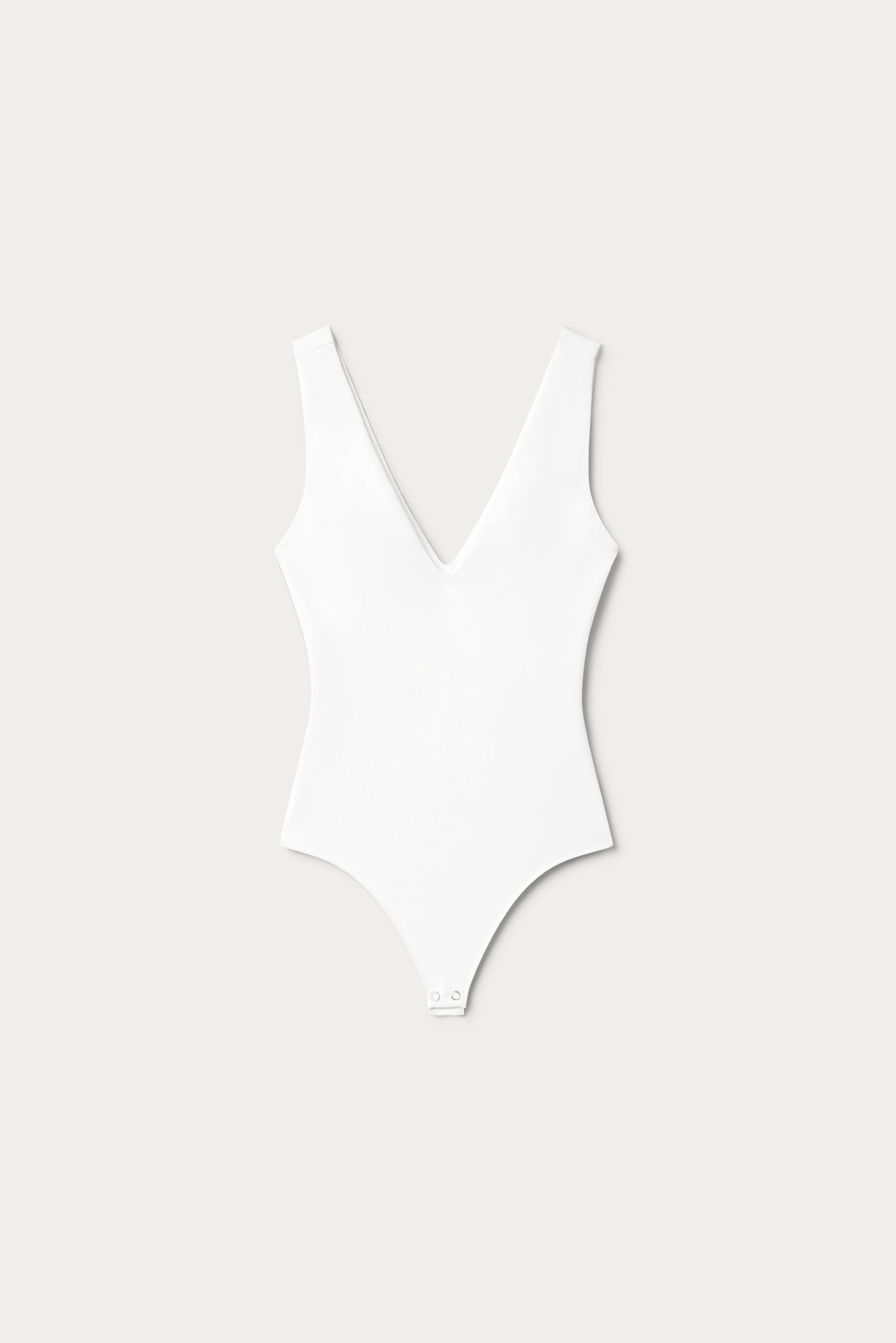 SCULPTING DEEP V BODYSUIT | WHITE001