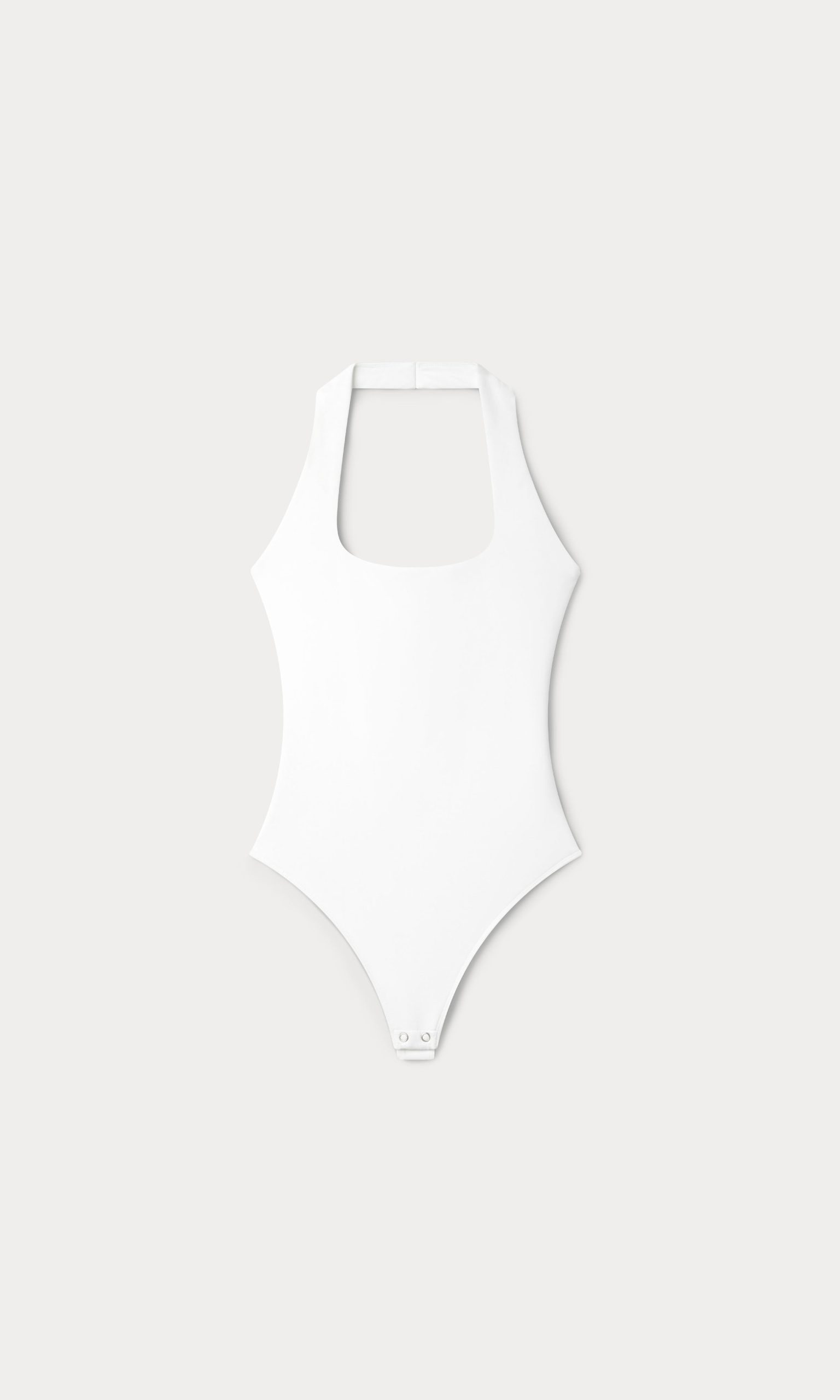 SCULPTING HALTER SQUARE NECK BODYSUIT | WHITE001