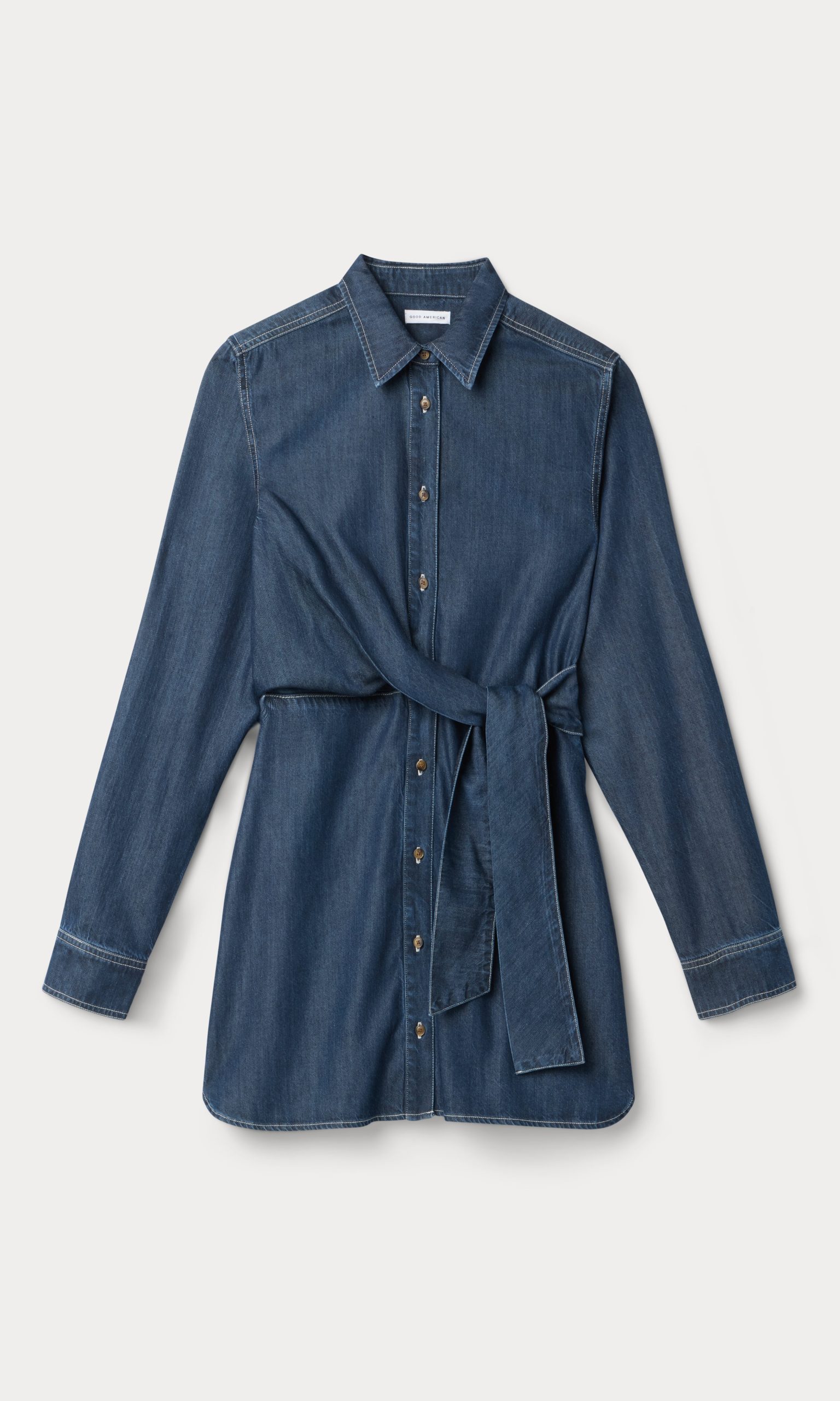 DENIM WRAP SHIRT DRESS | INDIGO1187