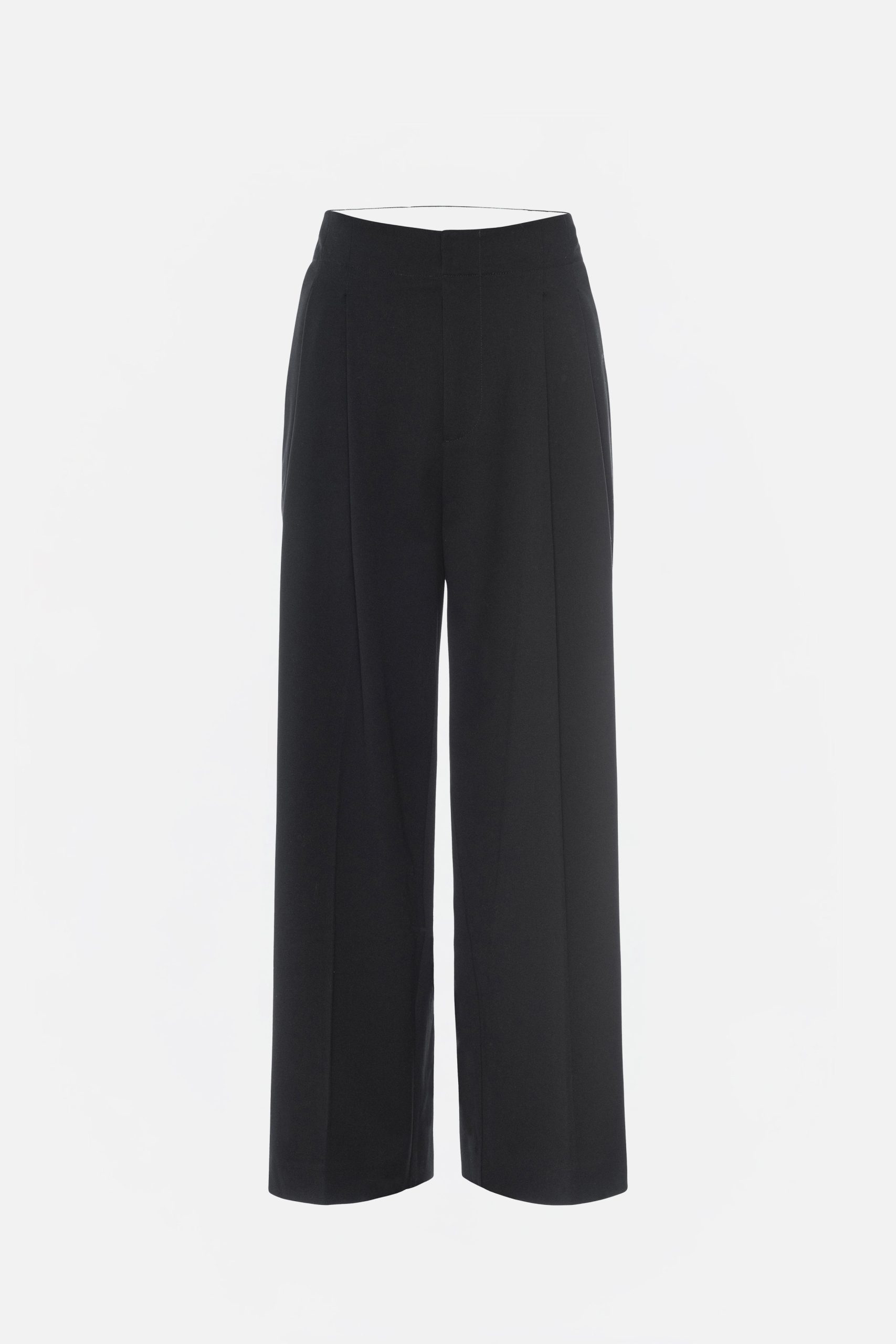 ESSENTIAL SUITING PLEATED CROPPED TROUSERS | DARK HEATHER GRAY