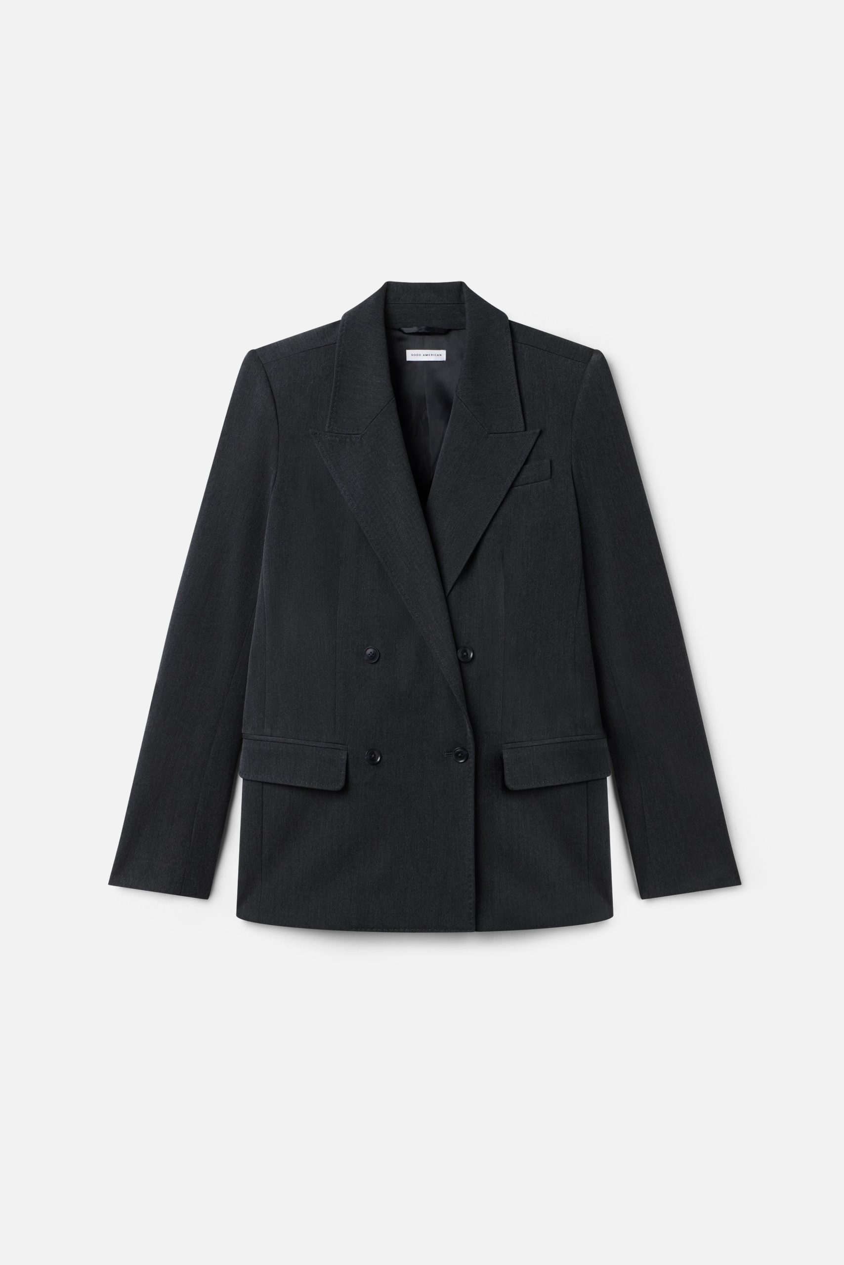 ESSENTIAL SUITING OVERSIZED DOUBLE BREASTED BLAZER | DARK HEATHER GRAY