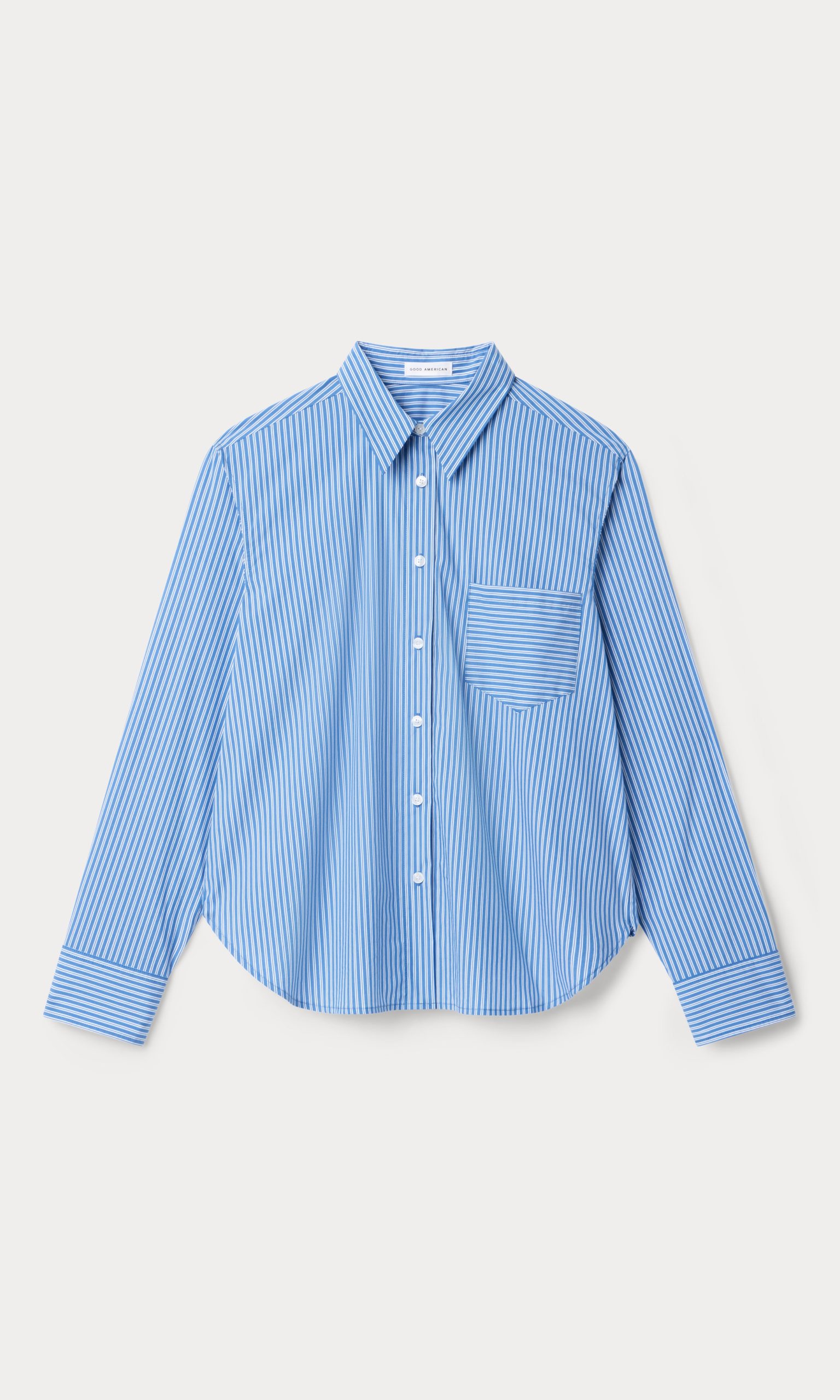 POPLIN CLASSIC BOXY SHIRT | BLUE & WHITE STRIPE