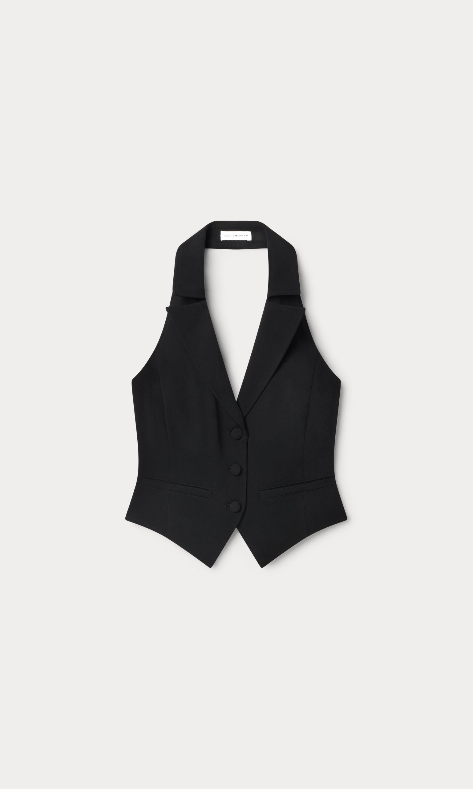 LUXE SUITING HALTER VEST | BLACK001