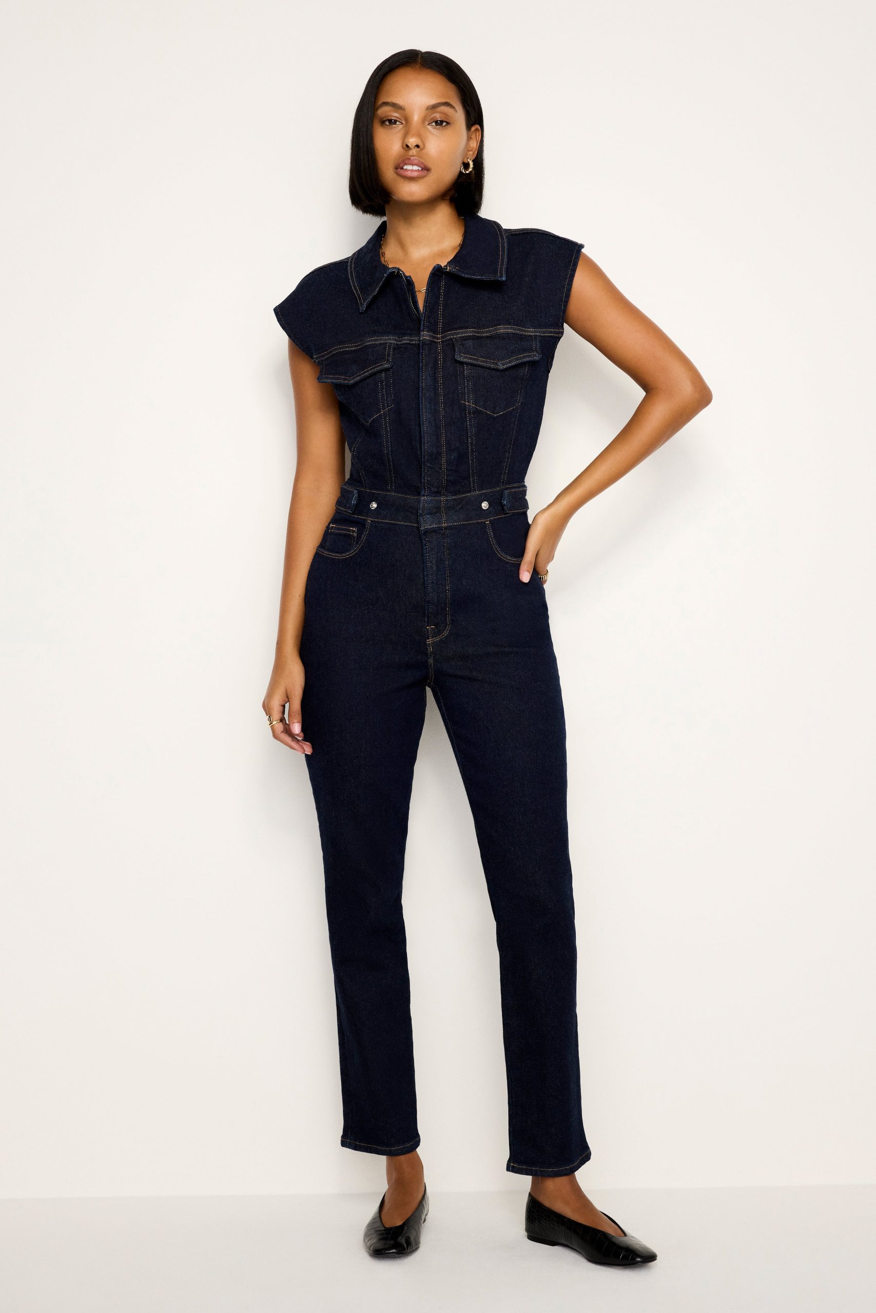 RINSED DENIM FIT FOR SUCCESS JUMPSUIT | INDIGO716 INDIGO716 / 5XL