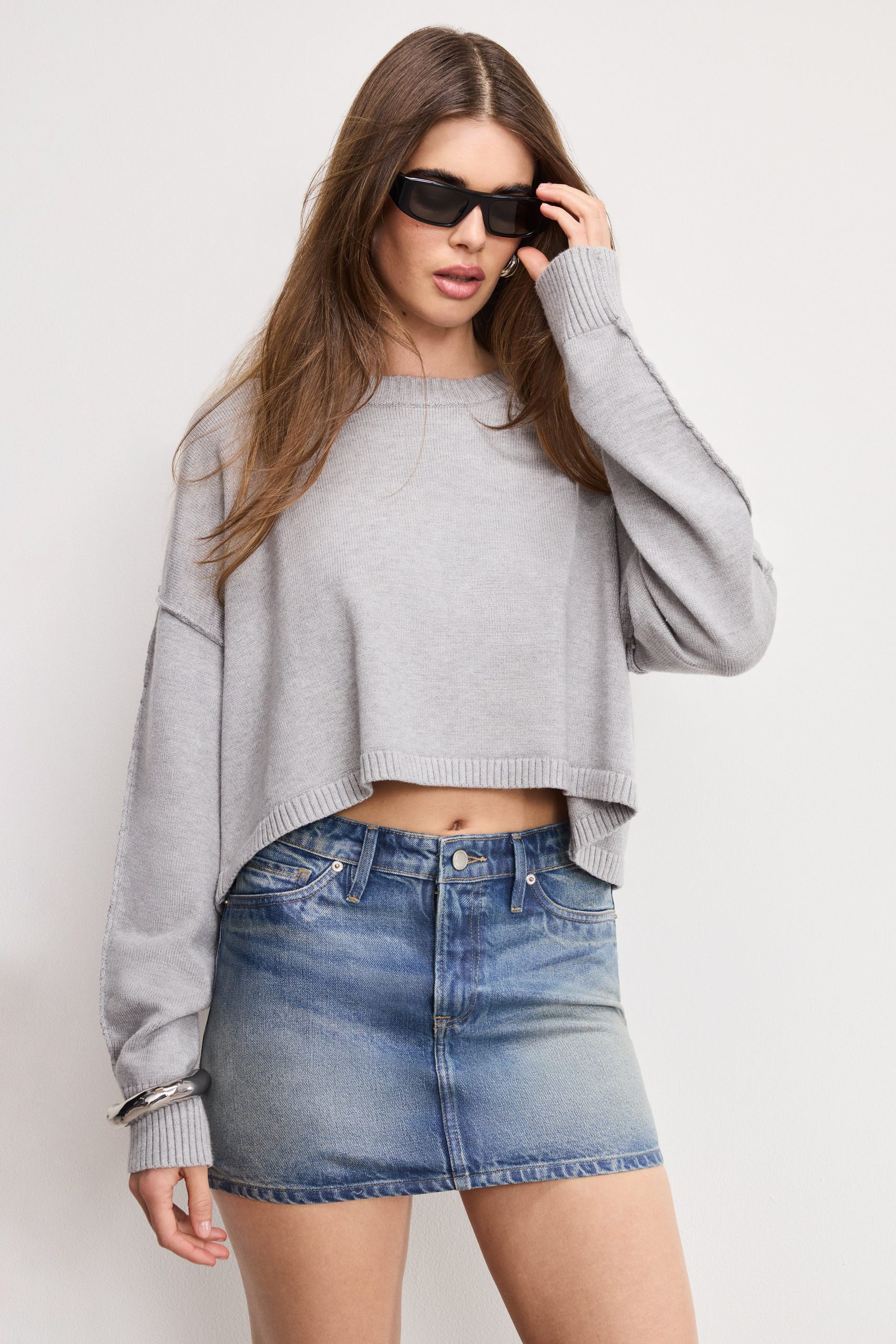 COZY KNIT CREW NECK | MELANGE GREY MELANGE GREY / 5XL