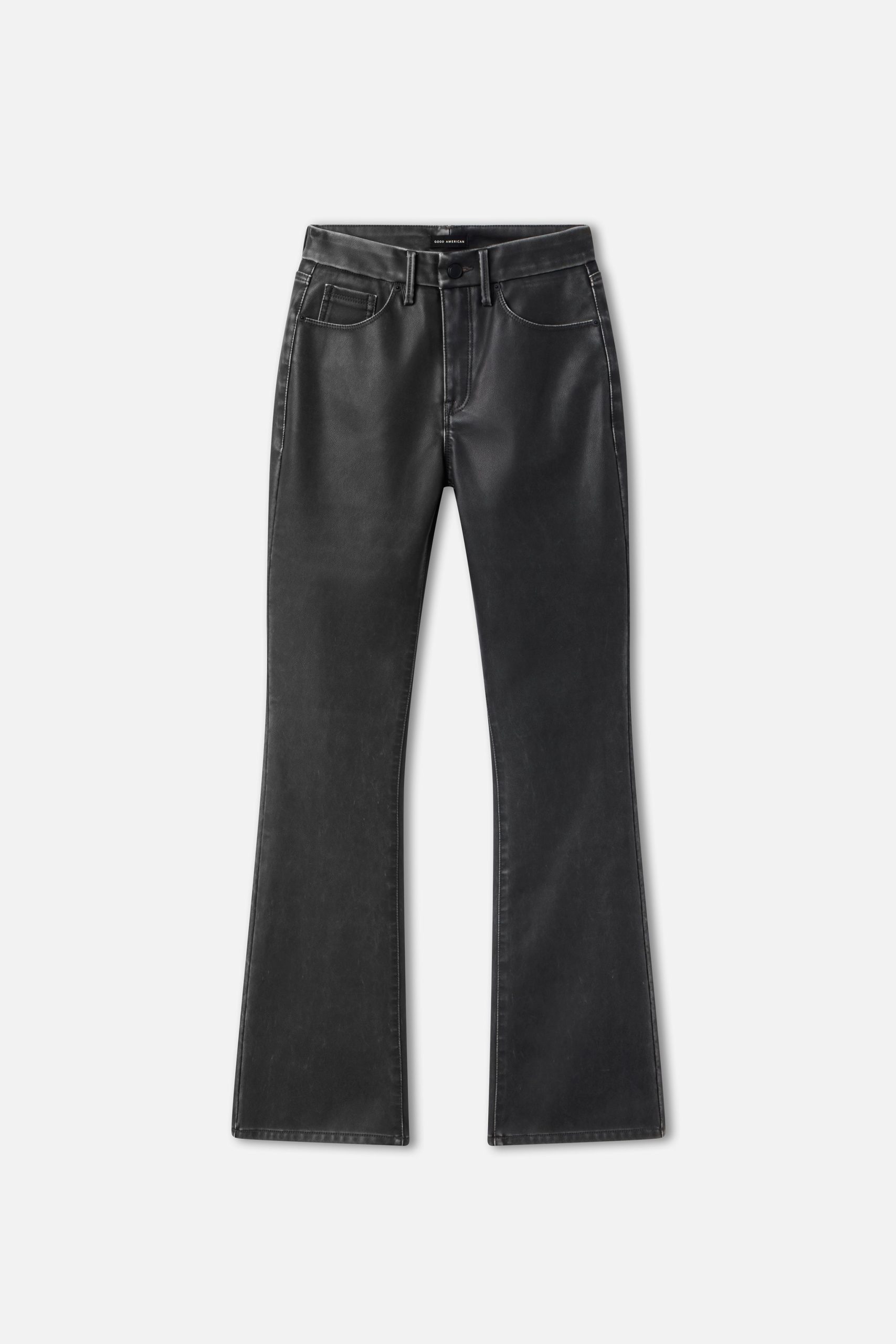 GOOD CLASSIC BOOTCUT FAUX LEATHER PANTS | BLACK001