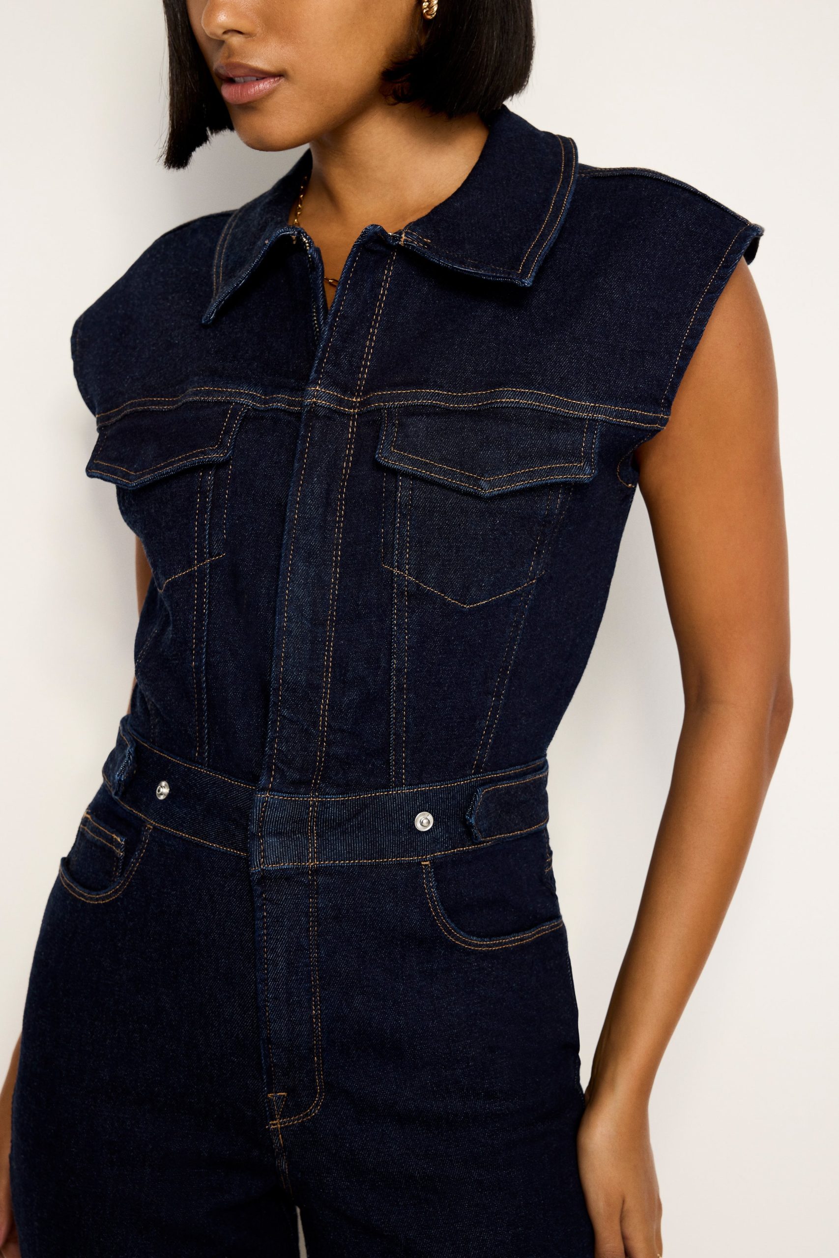 RINSED DENIM FIT FOR SUCCESS JUMPSUIT | INDIGO716