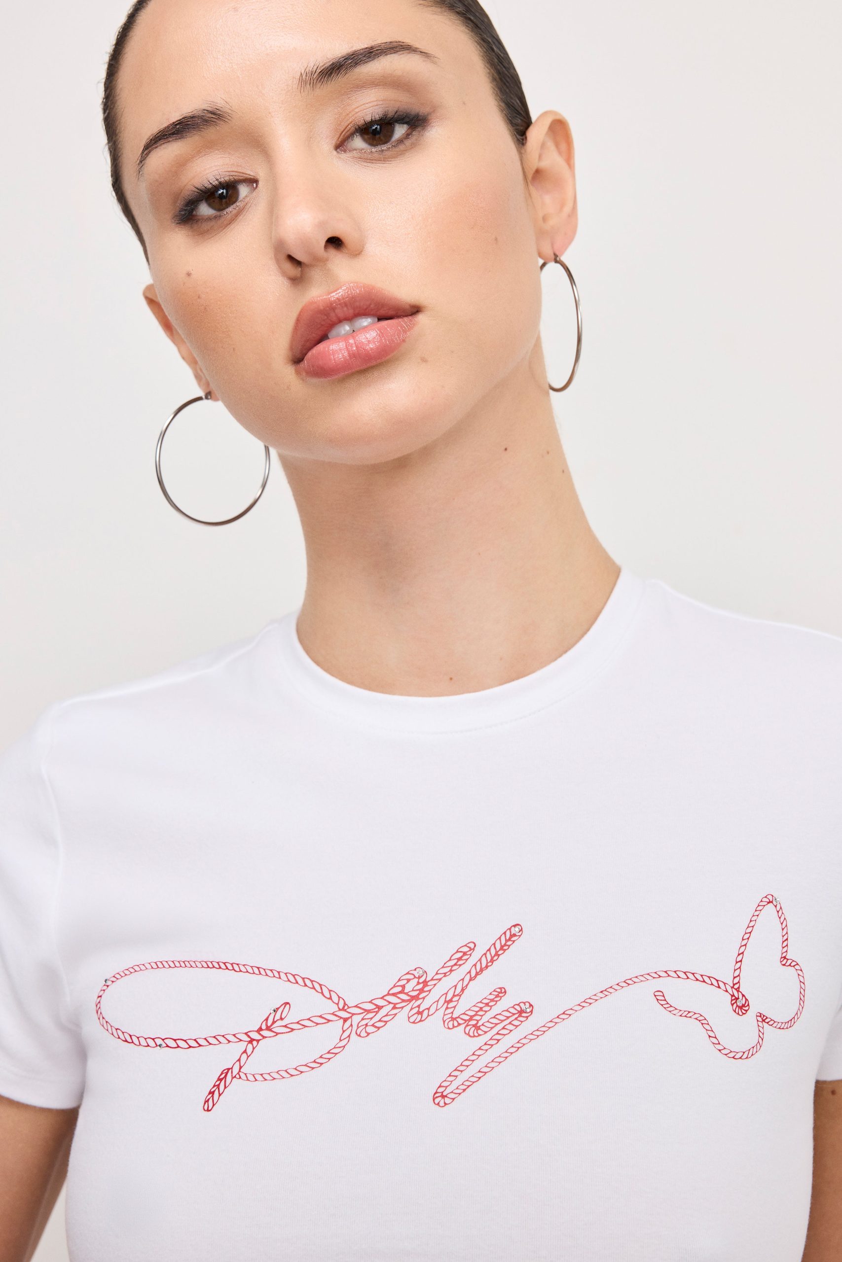DOLLY SIGNATURE SUPER STRETCH BABY TEE | WHITE001 WHITE001 / 5XL