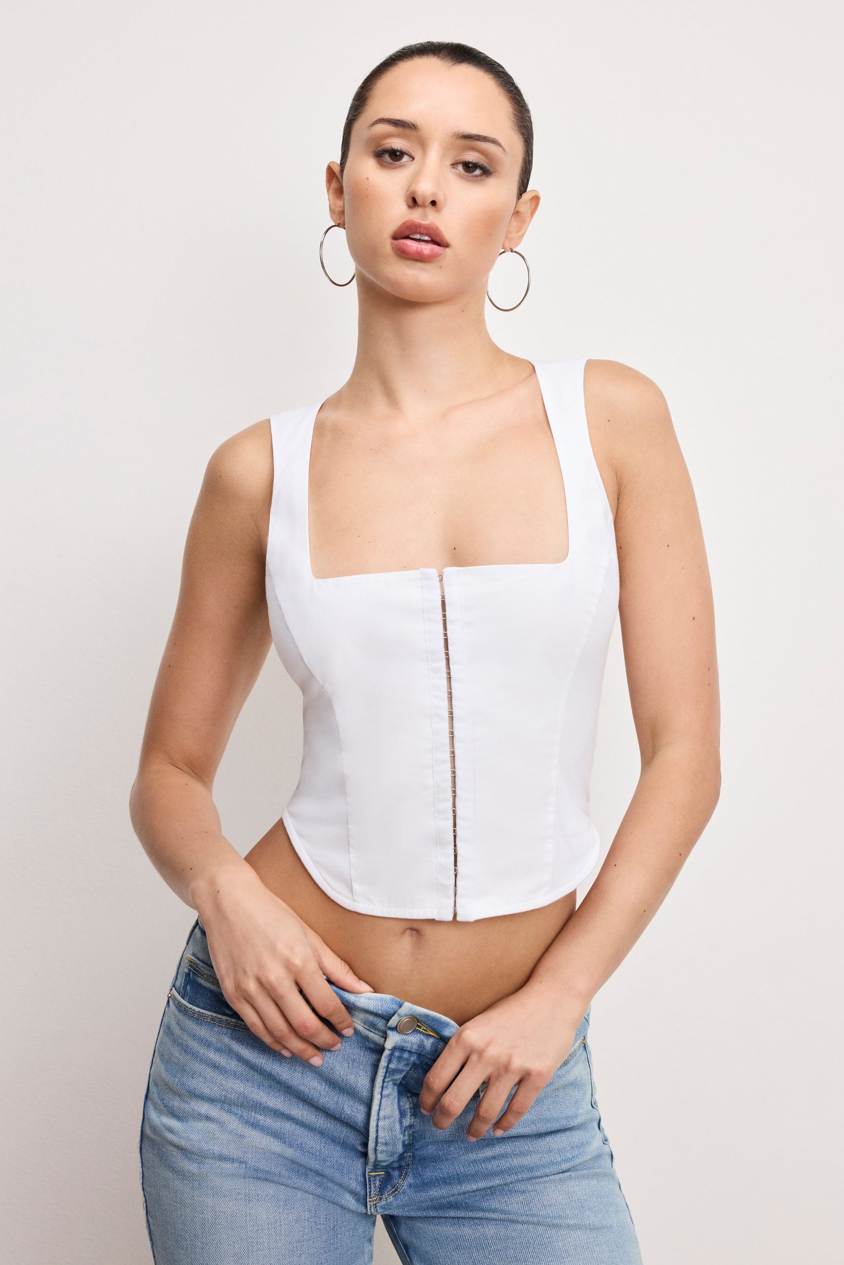 DOLLY POPLIN BUSTIER | WHITE001 WHITE001 / 5XL