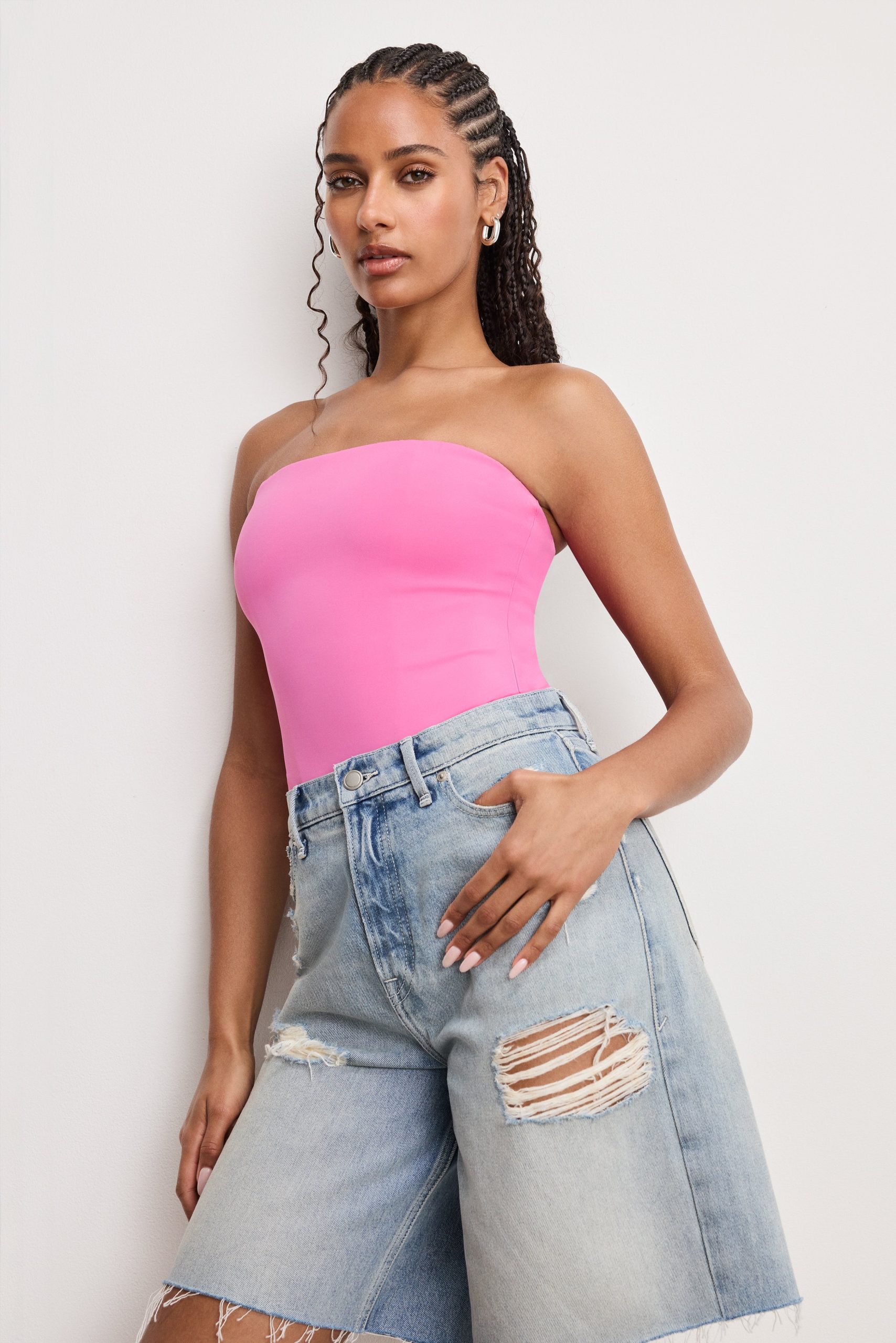 SCULPTING CORSET STRAPLESS BODYSUIT | BERRY SORBET010