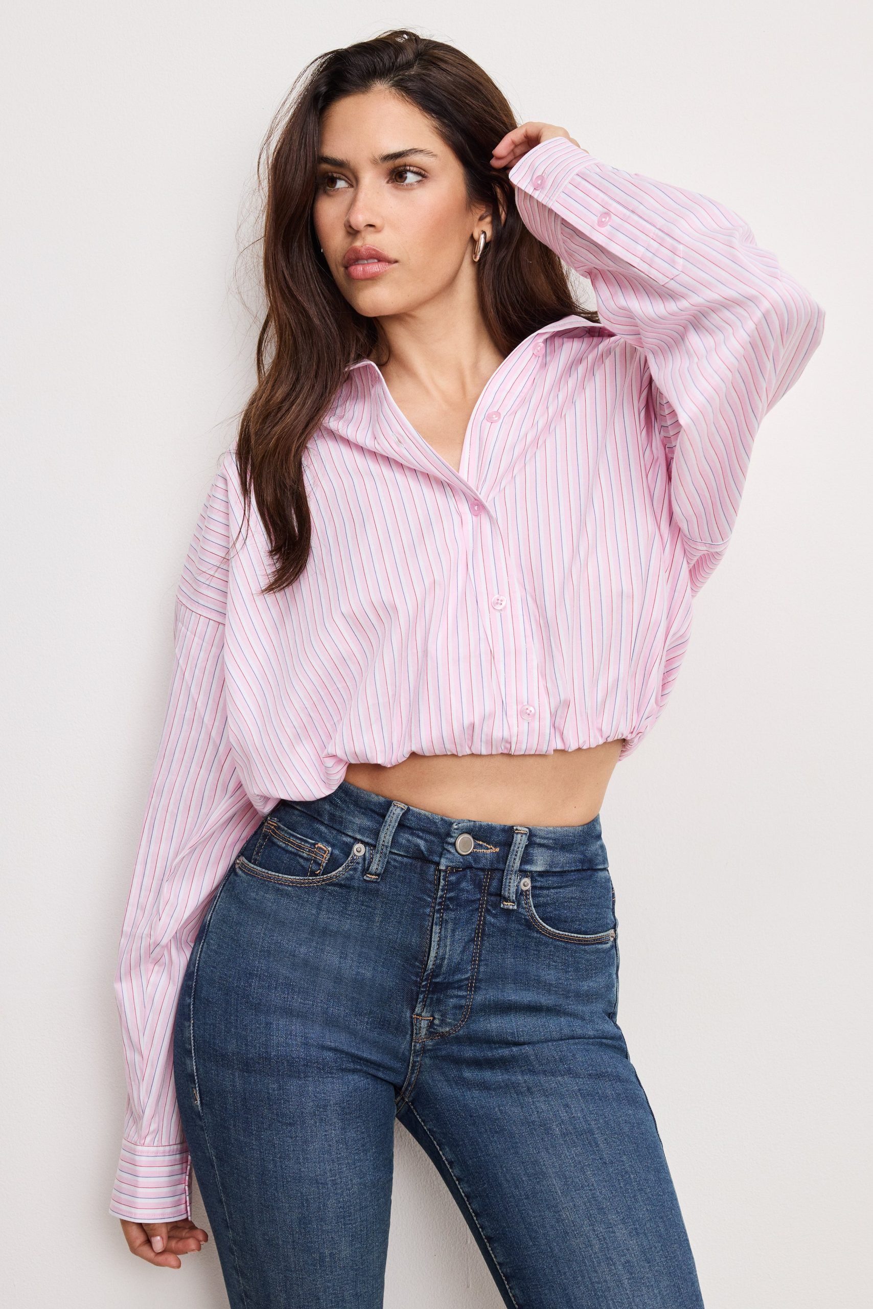 POPLIN BUBBLE SHIRT | CANDY STRIPE001 CANDY STRIPE001 / 5XL