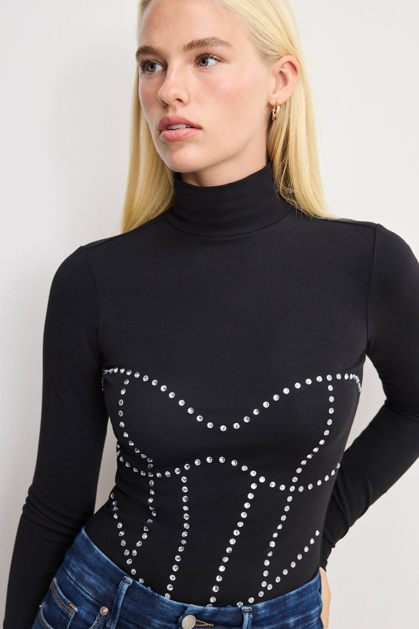 DOLLY CRYSTAL CORSET BODYSUIT | BLACK001 BLACK001 / 5XL