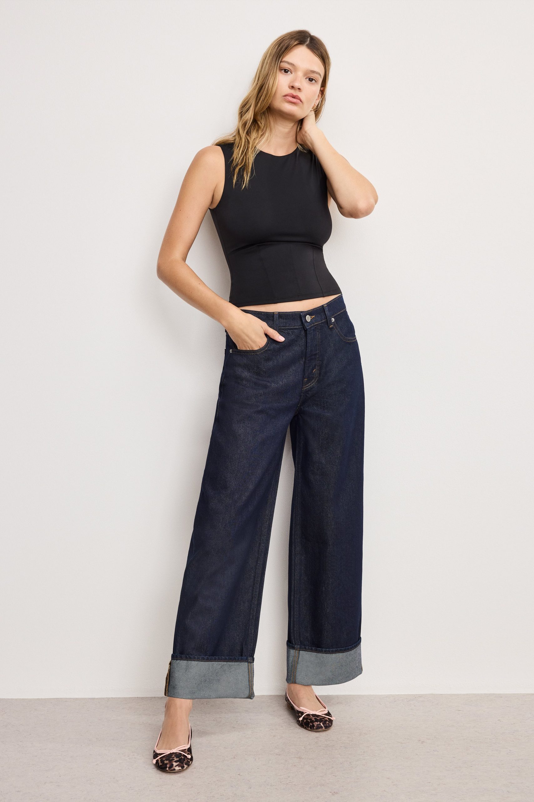 GOOD LOW RISE BAGGY CUFFED JEANS | INDIGO1006 INDIGO1006 / 32 Plus
