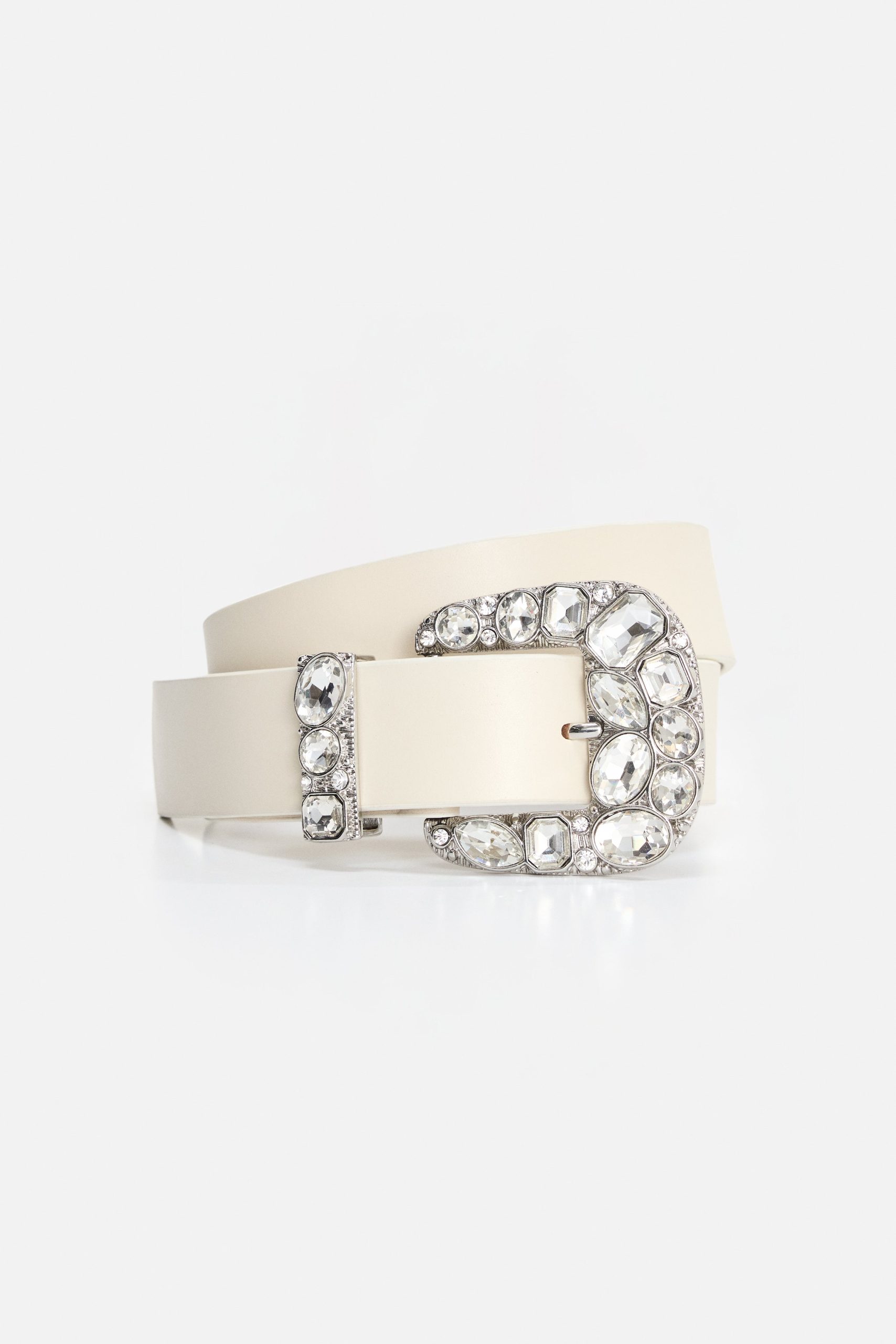 DOLLY CLASSIC CRYSTAL LEATHER BELT | WHITE001 WHITE001 / 4XL/5XL