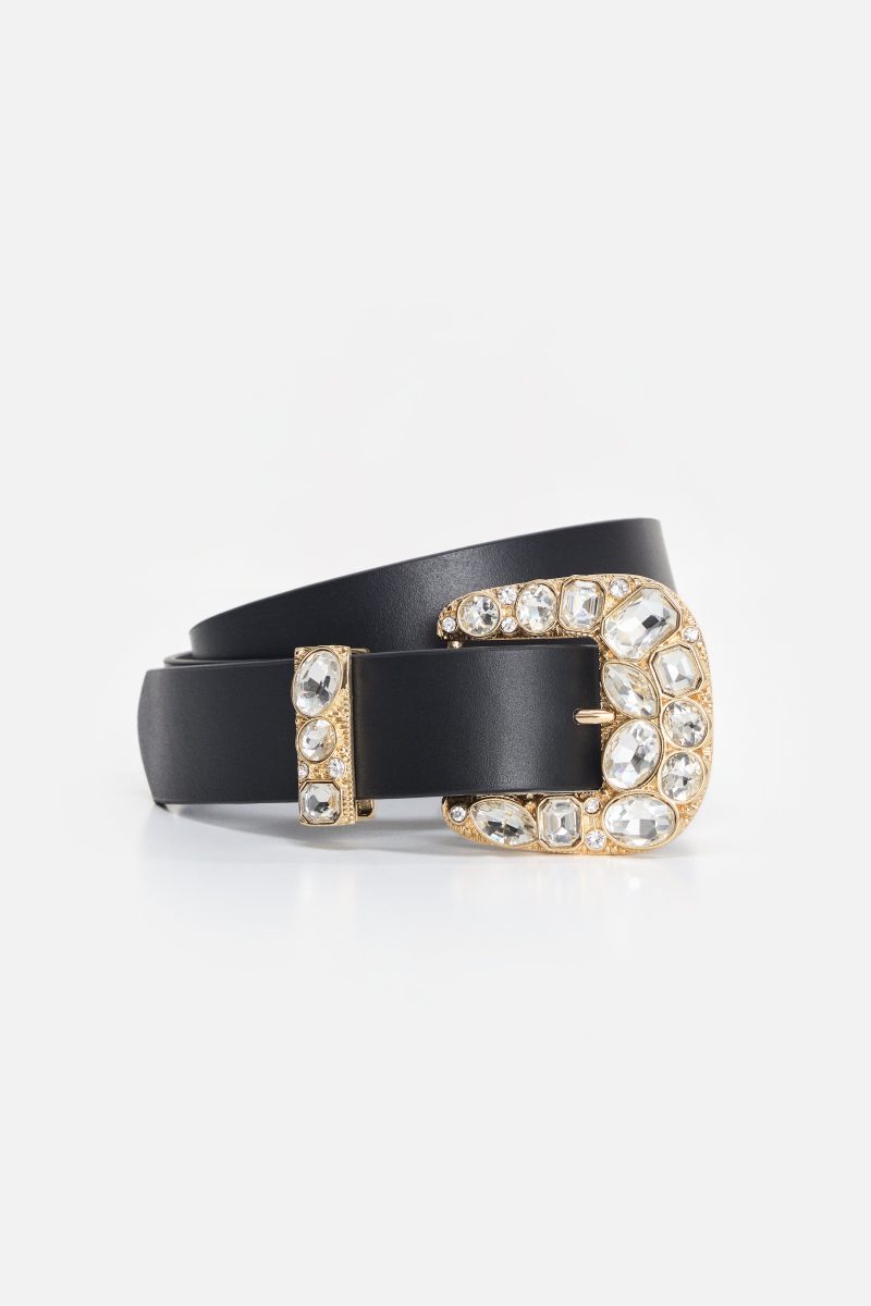 DOLLY CLASSIC CRYSTAL LEATHER BELT